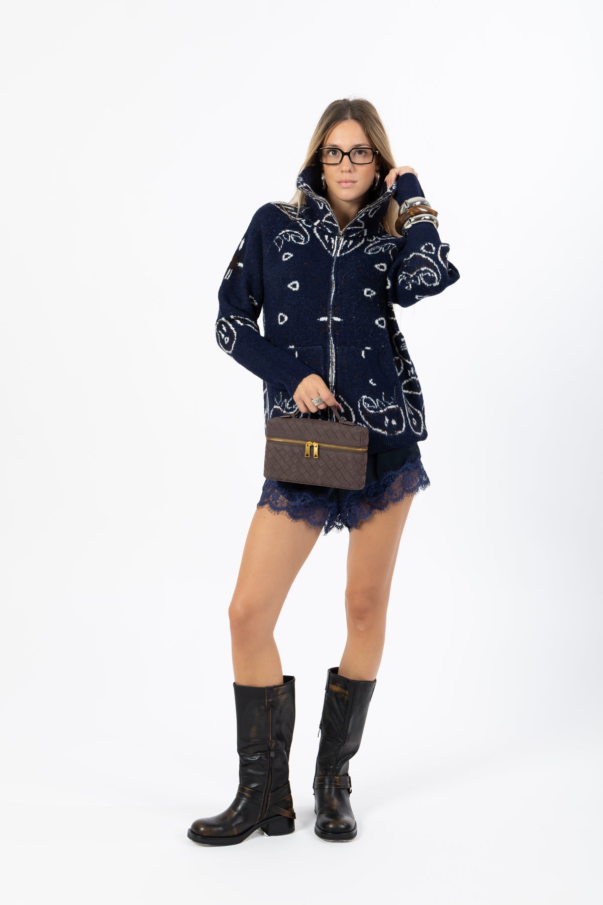 Maglione bandana blu