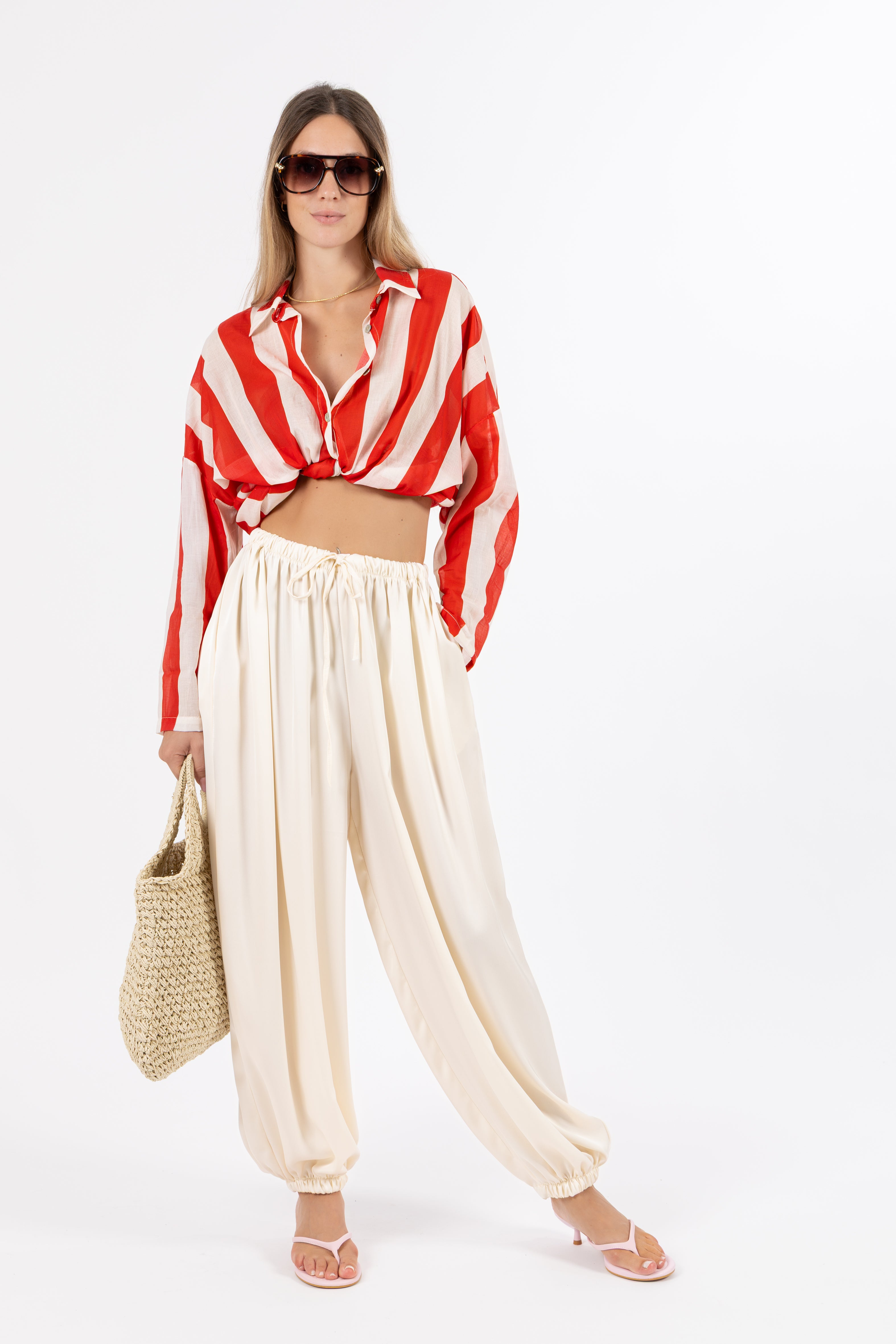 Pantalone balloon panna