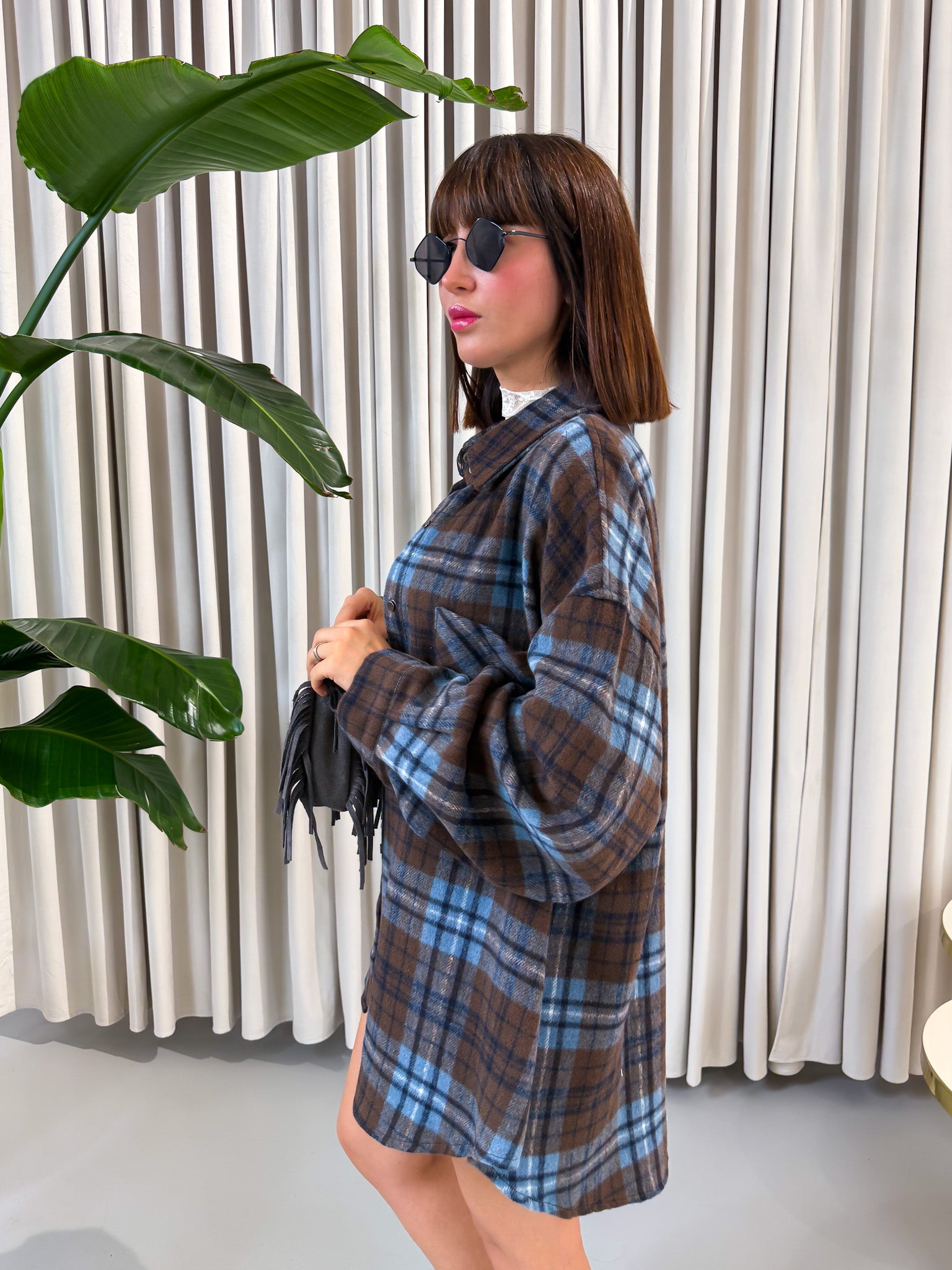 Camicia a quadri in panno