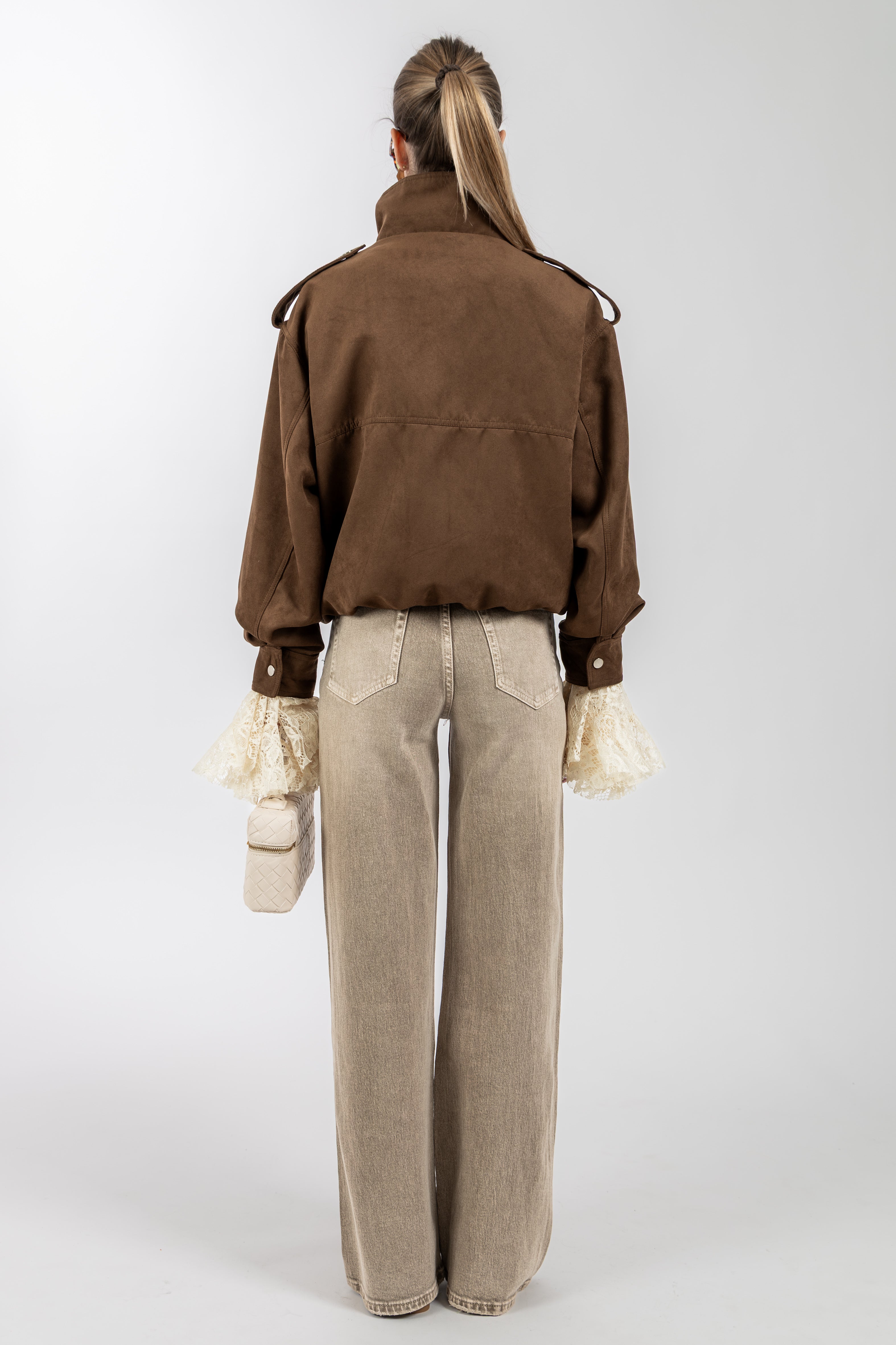 Bomber eco suede caramel