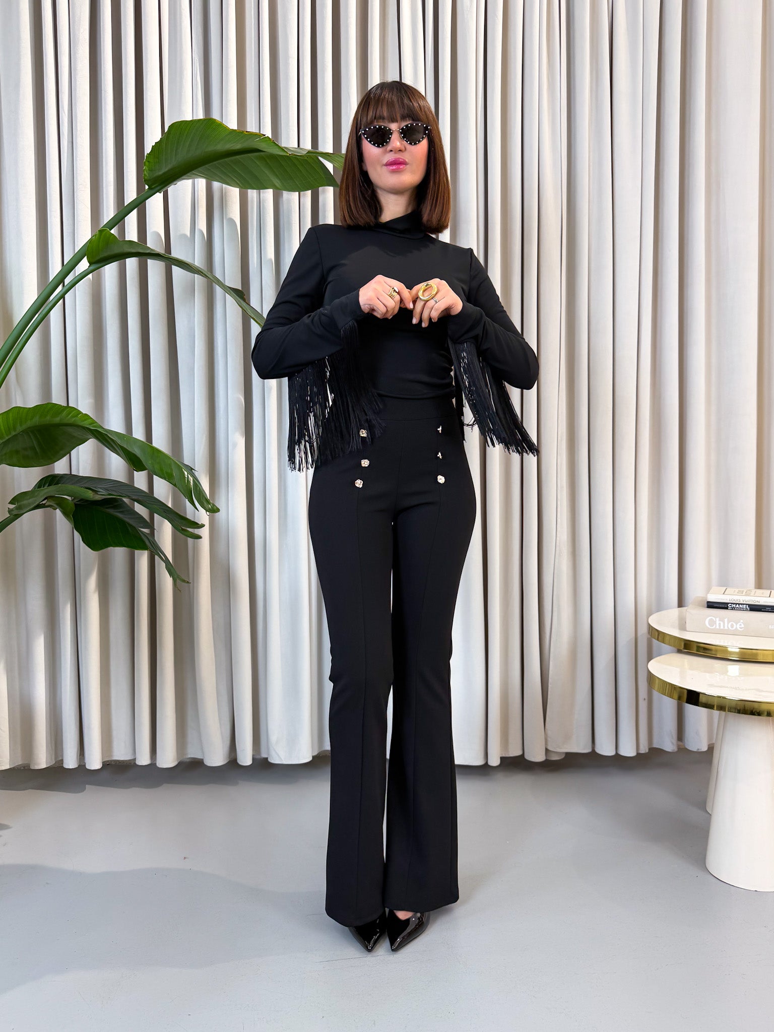 Pantalone a zampa nero