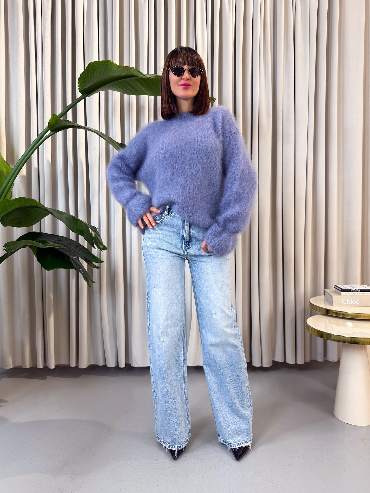 Jeans wide leg chiaro