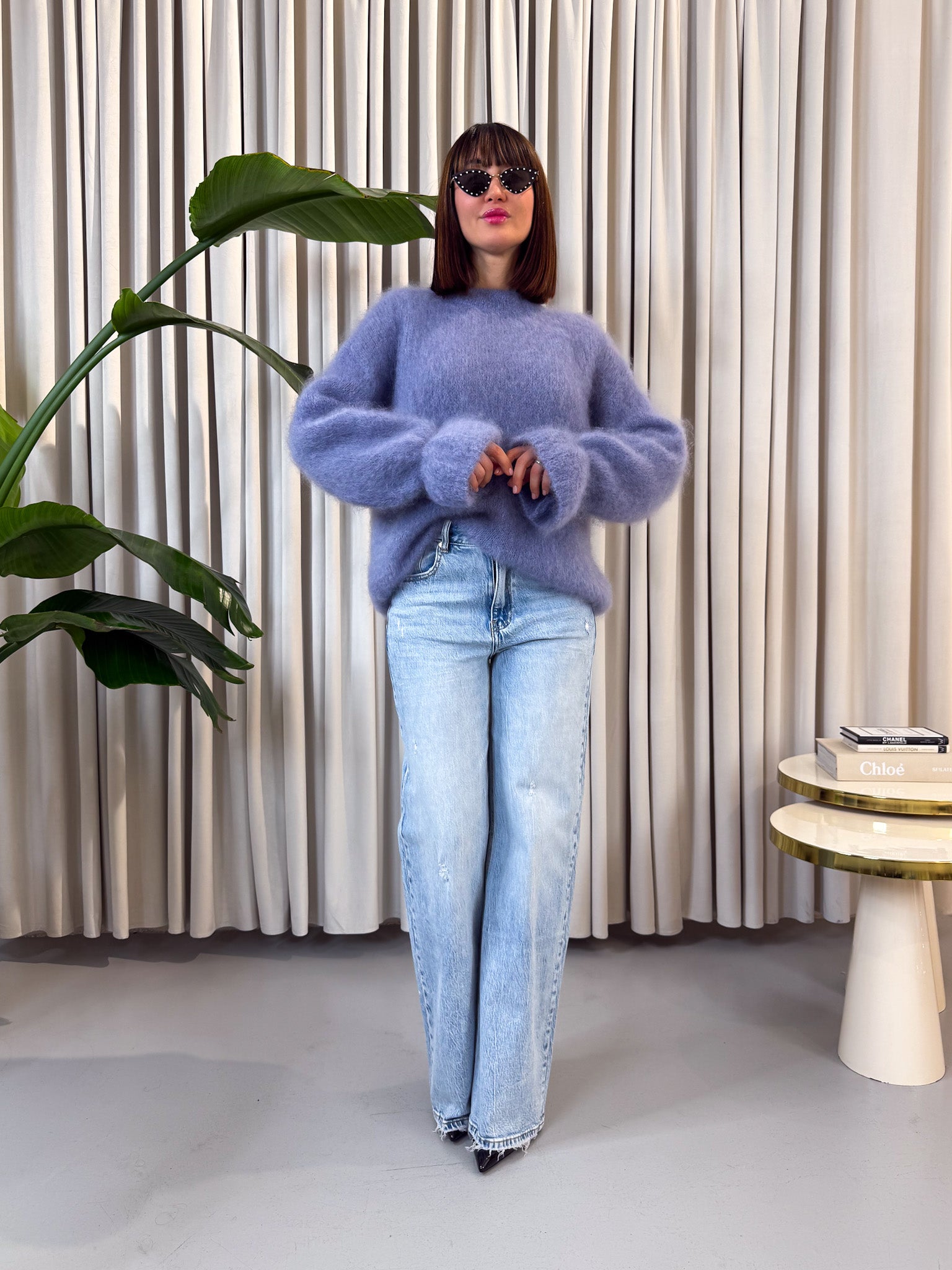 Jeans wide leg chiaro