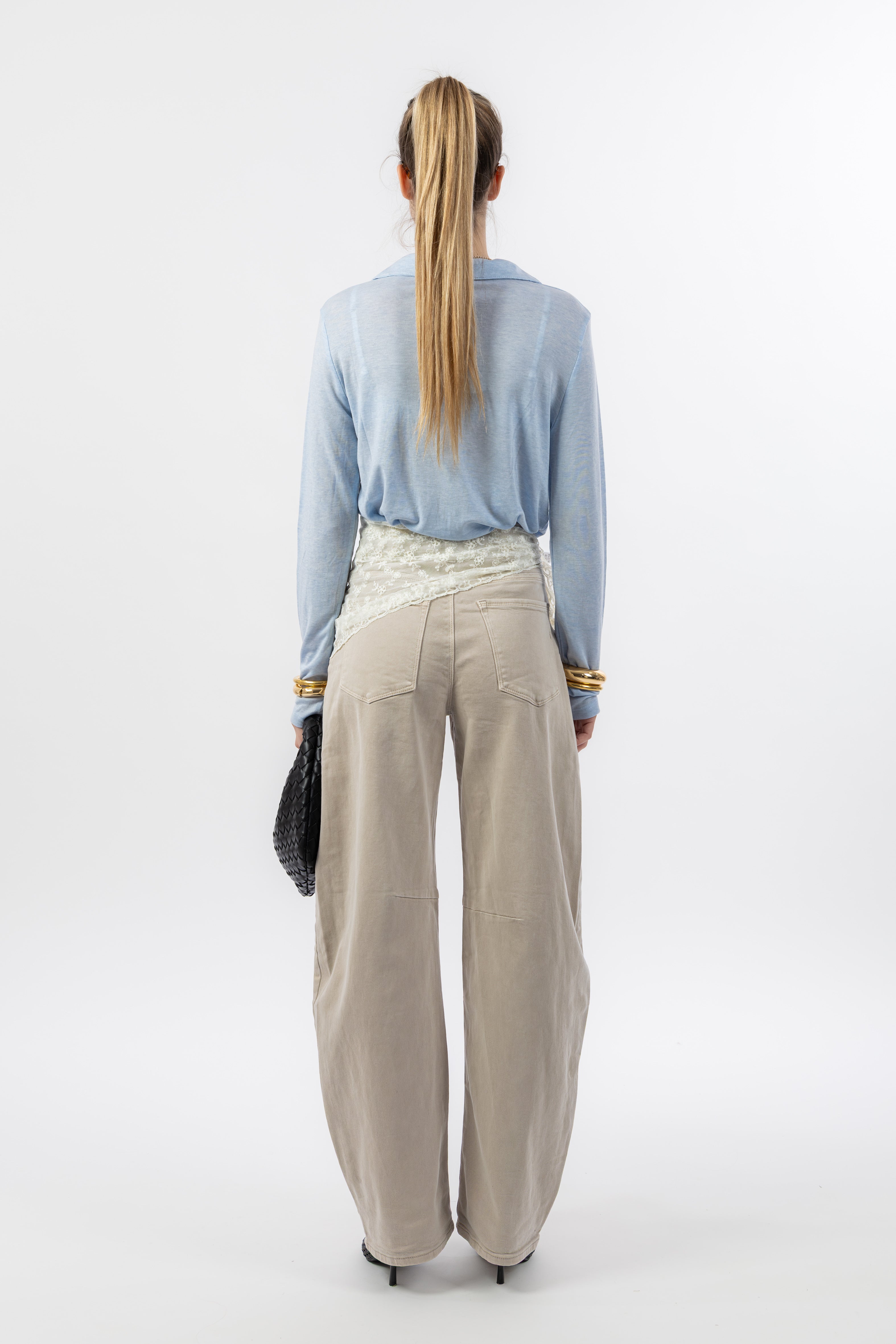 Jeans balloon beige chiaro