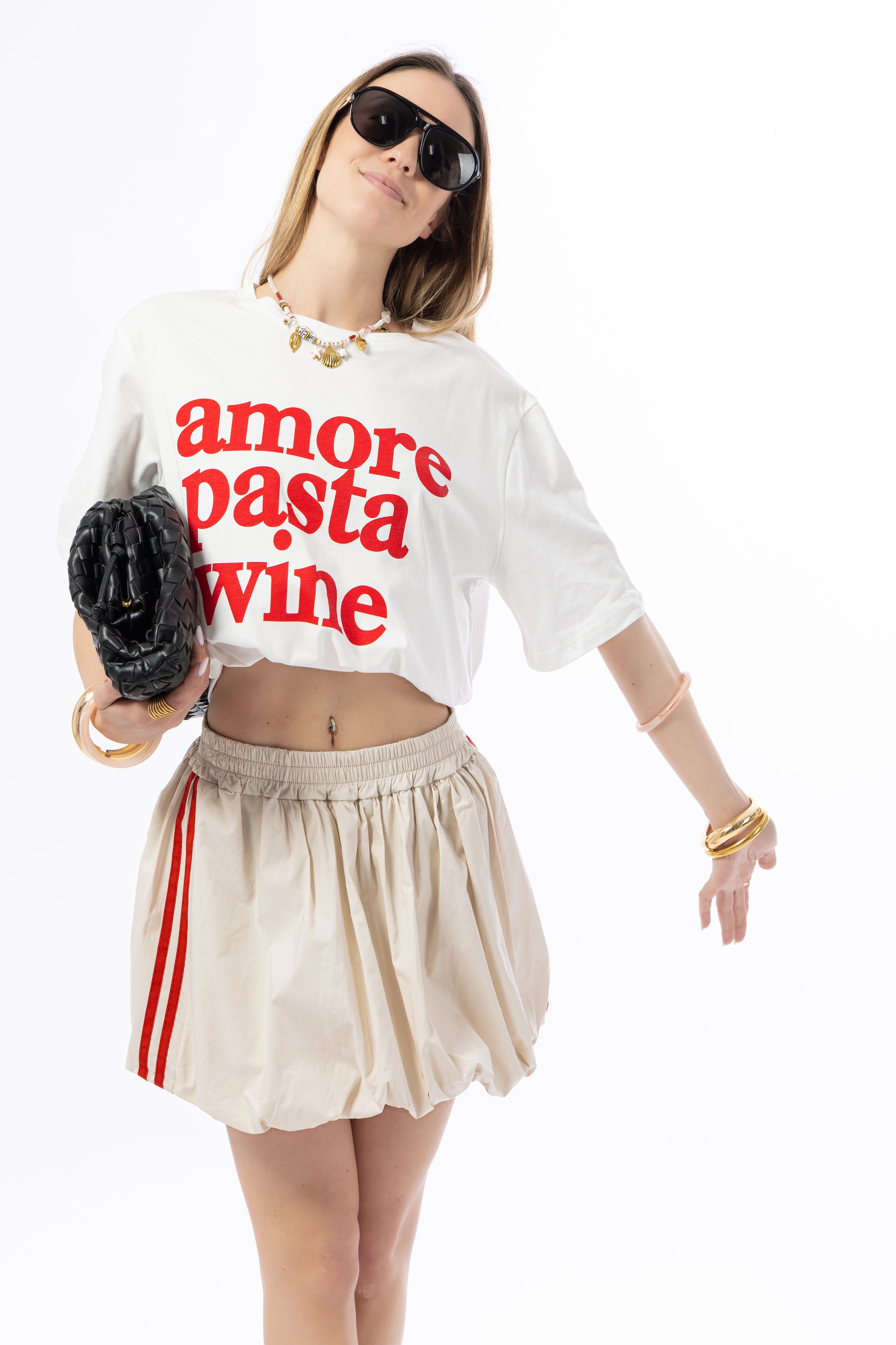 T-shirt over pasta