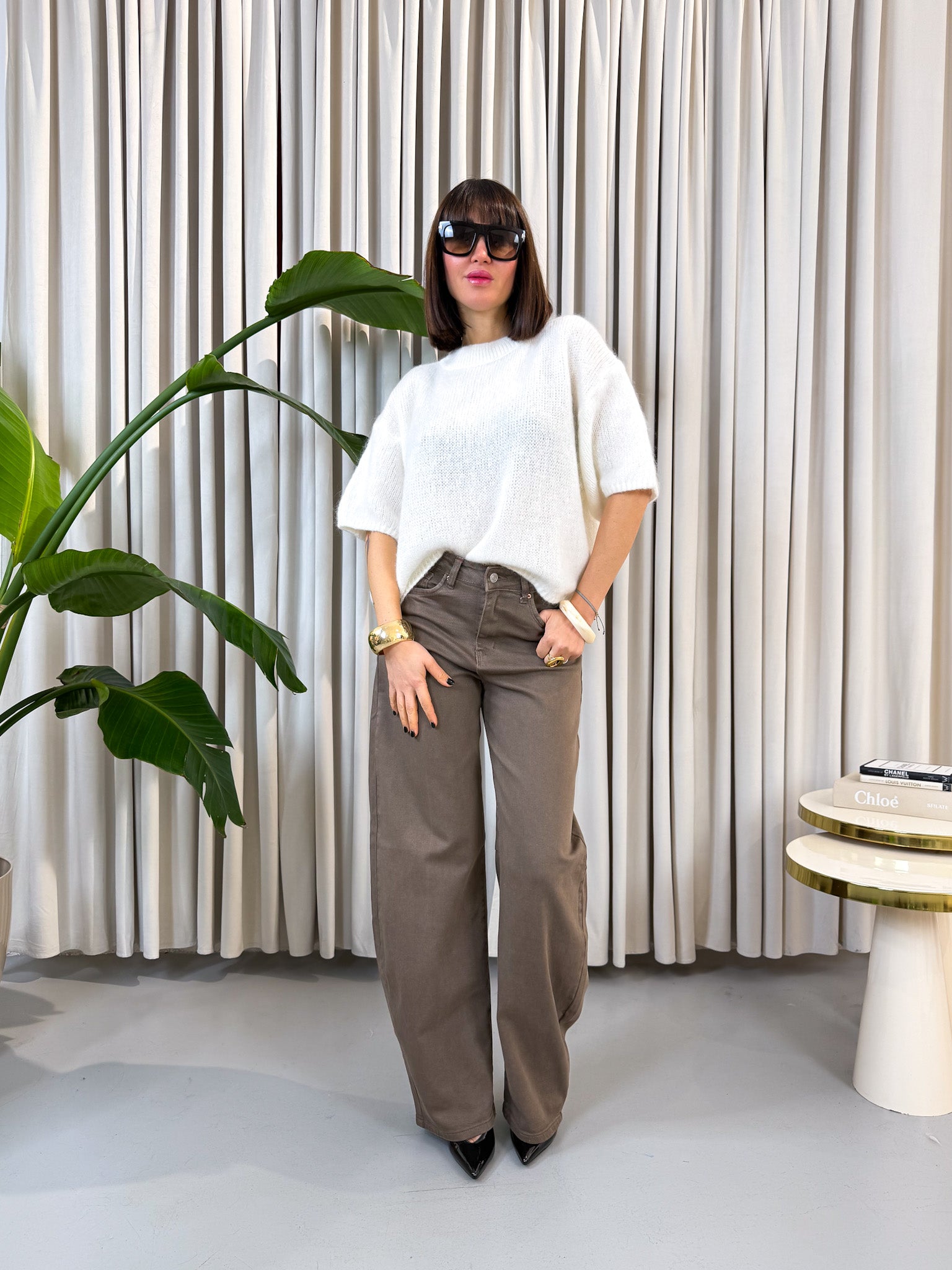 Jeans ballon caramel