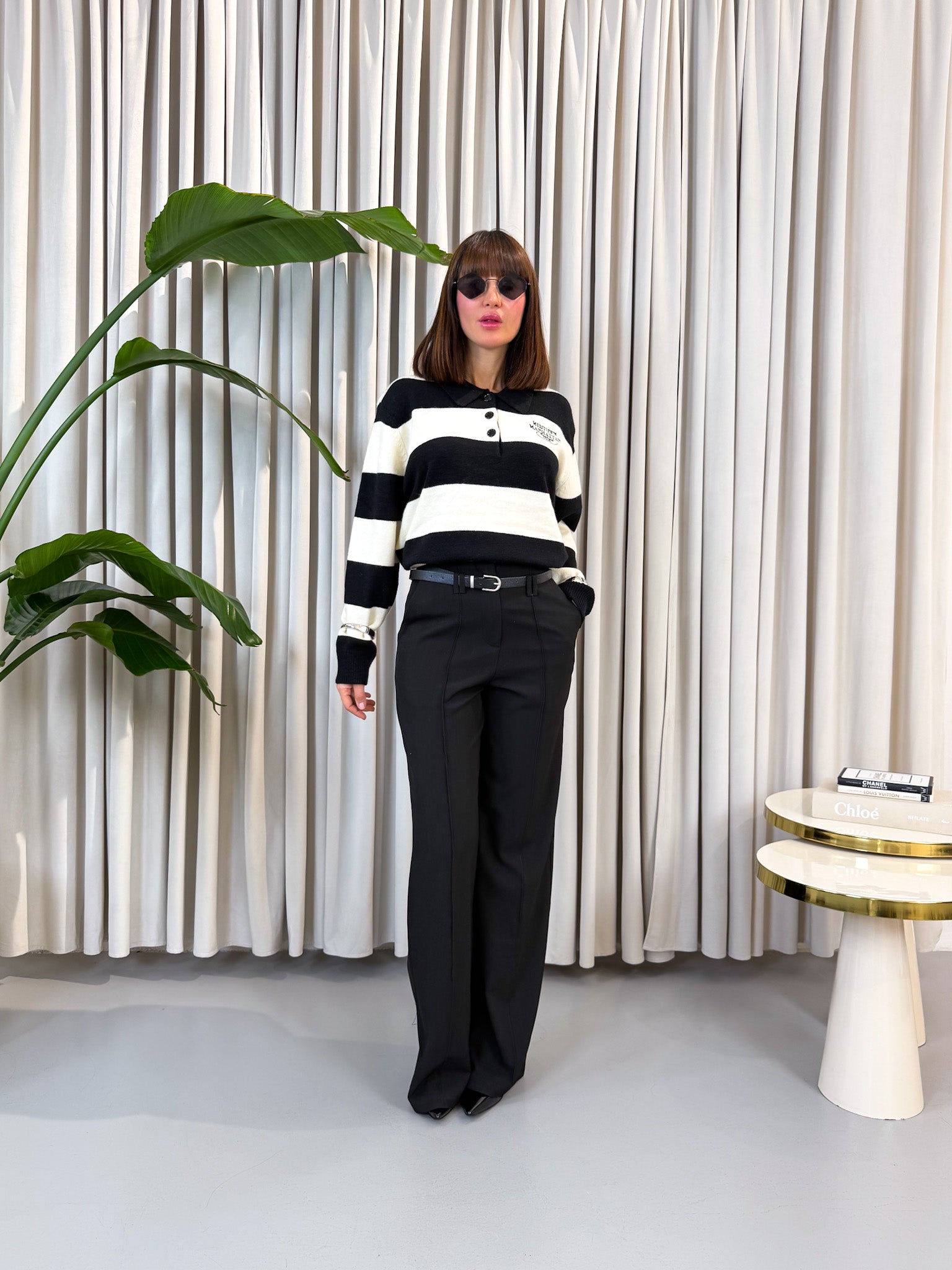 Pantalone a palazzo nero