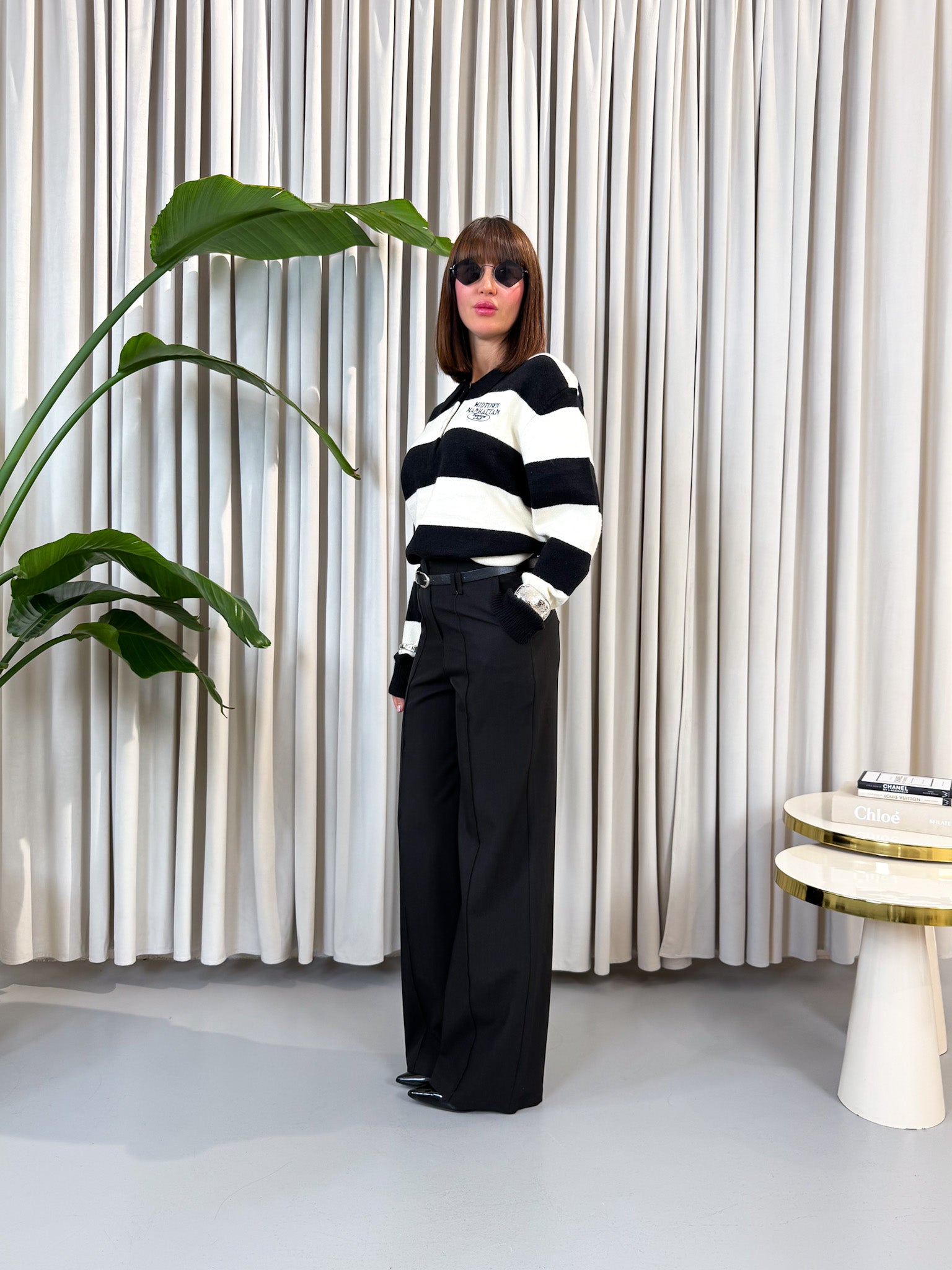 Pantalone a palazzo nero