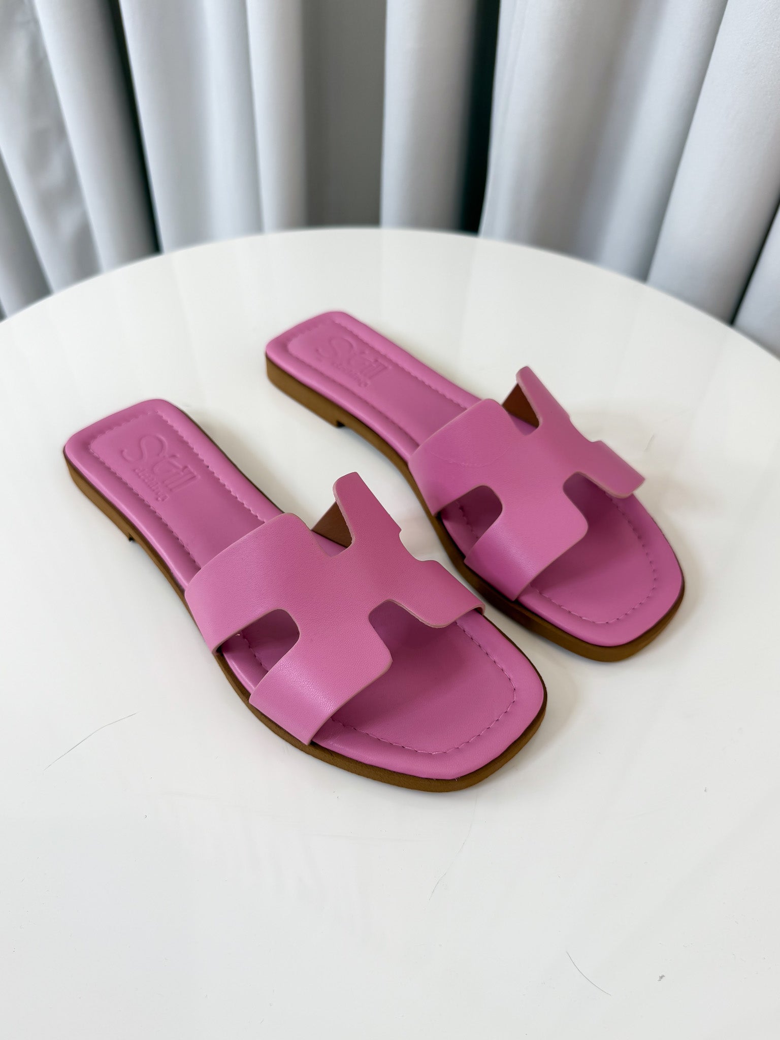 Ciabattina in pelle rosa