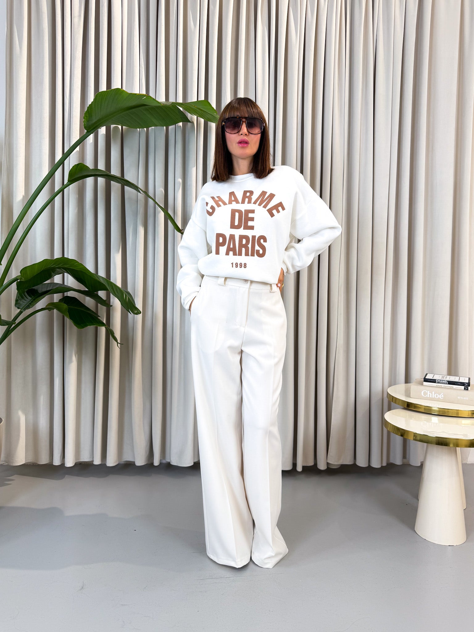 Felpa Charme Paris bianca