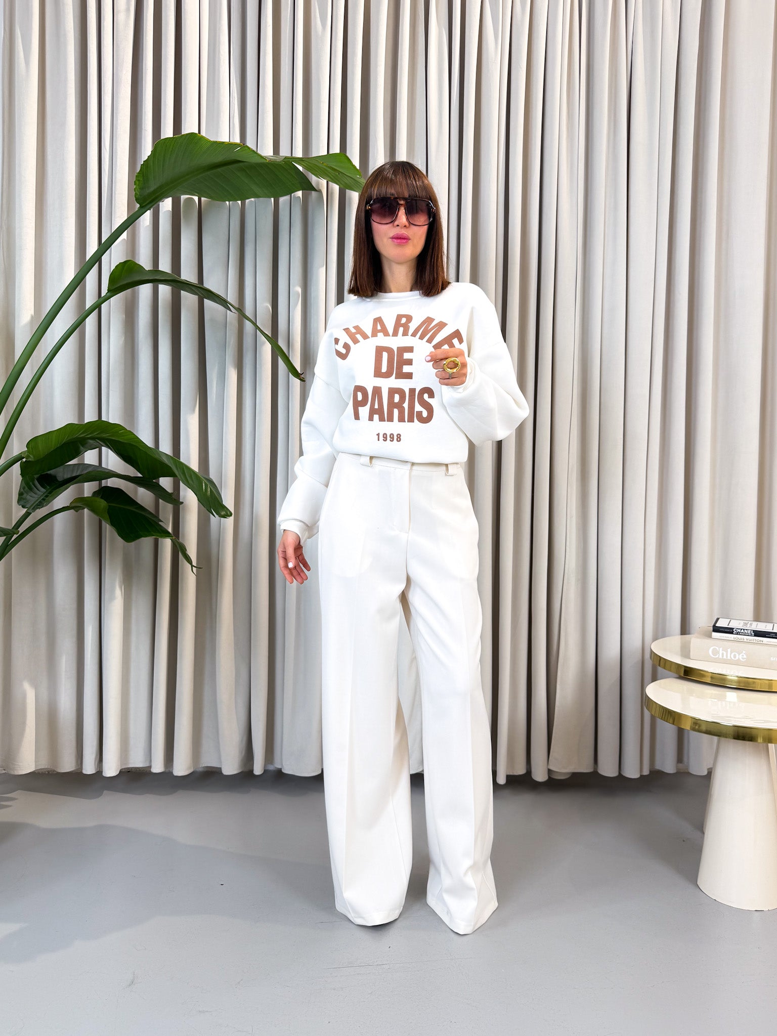 Felpa Charme Paris bianca