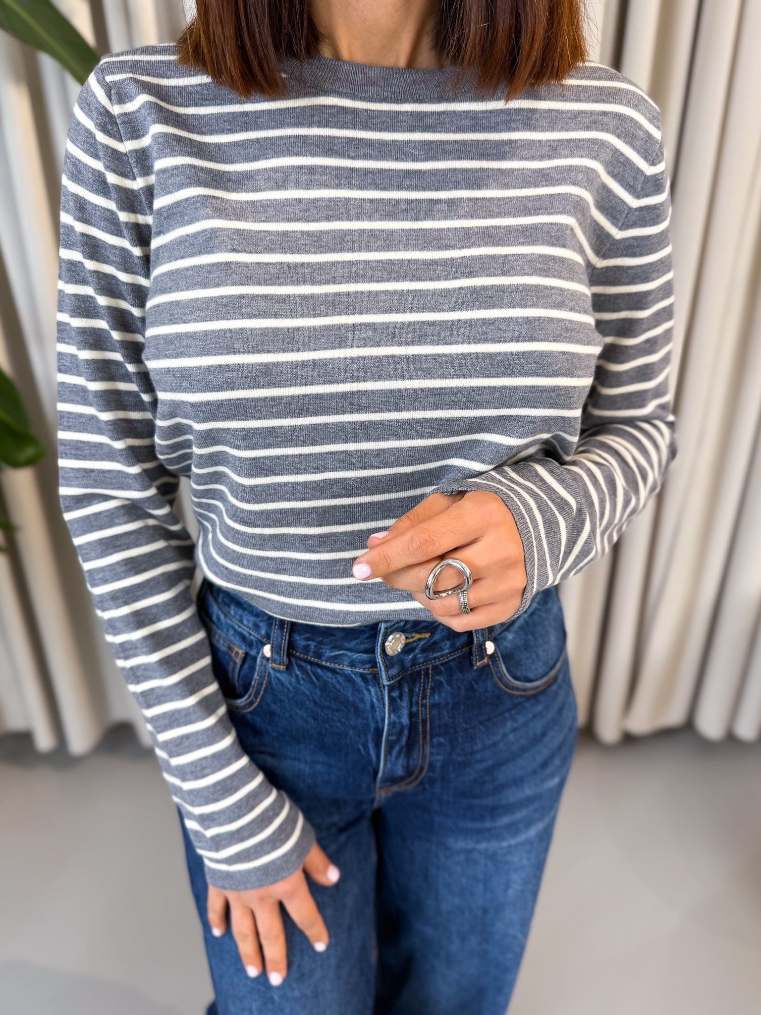 Pullover basic rigato