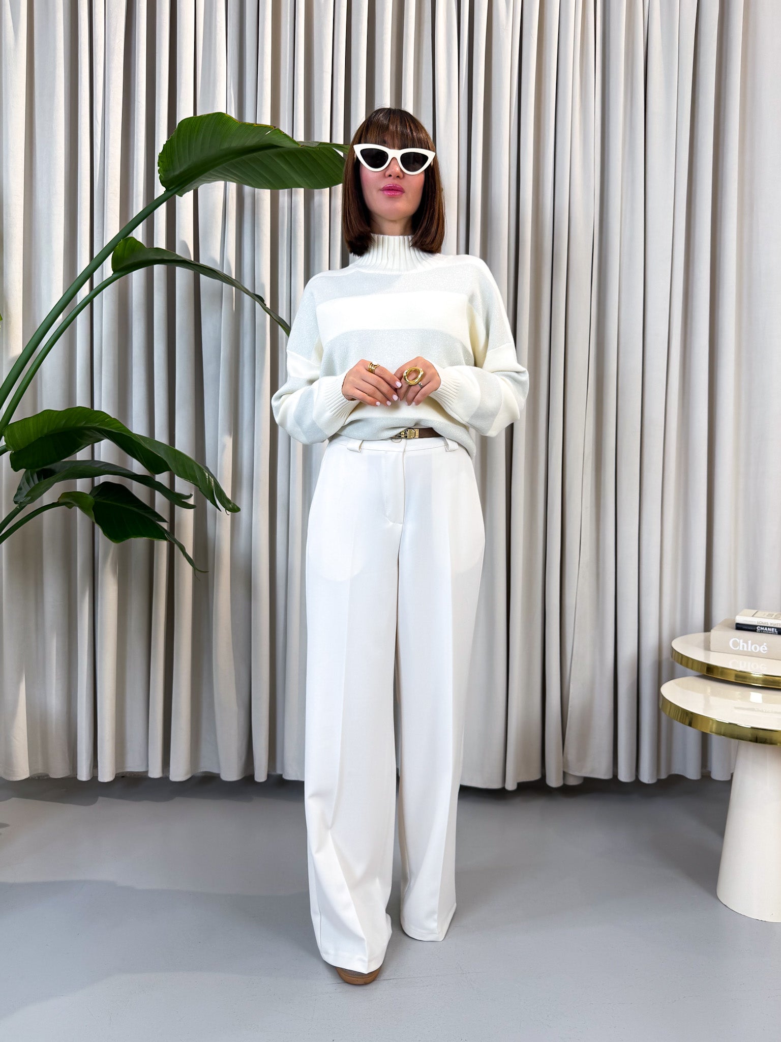 Lupetto over a righe silver