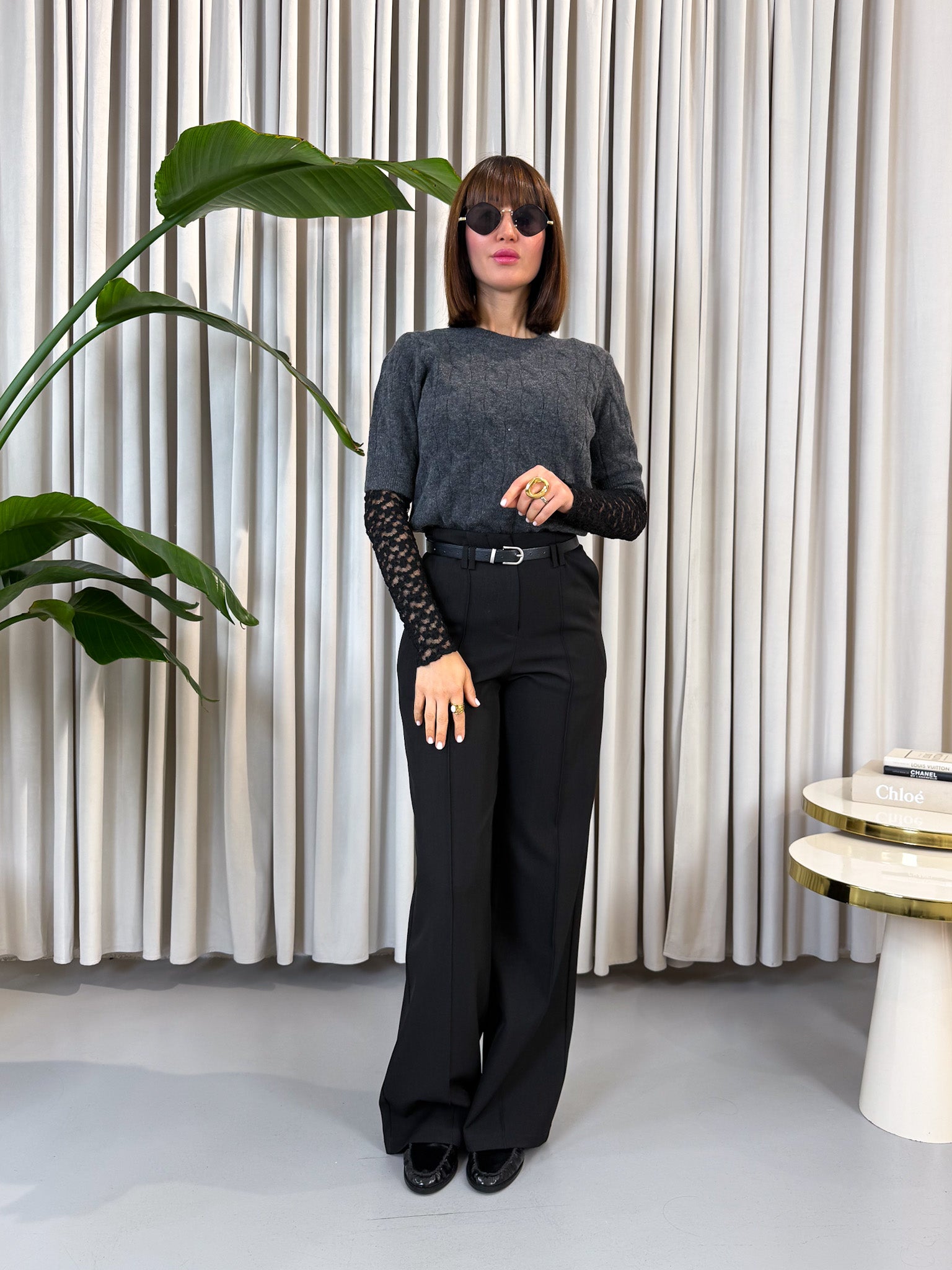 Pullover manica corta antracite