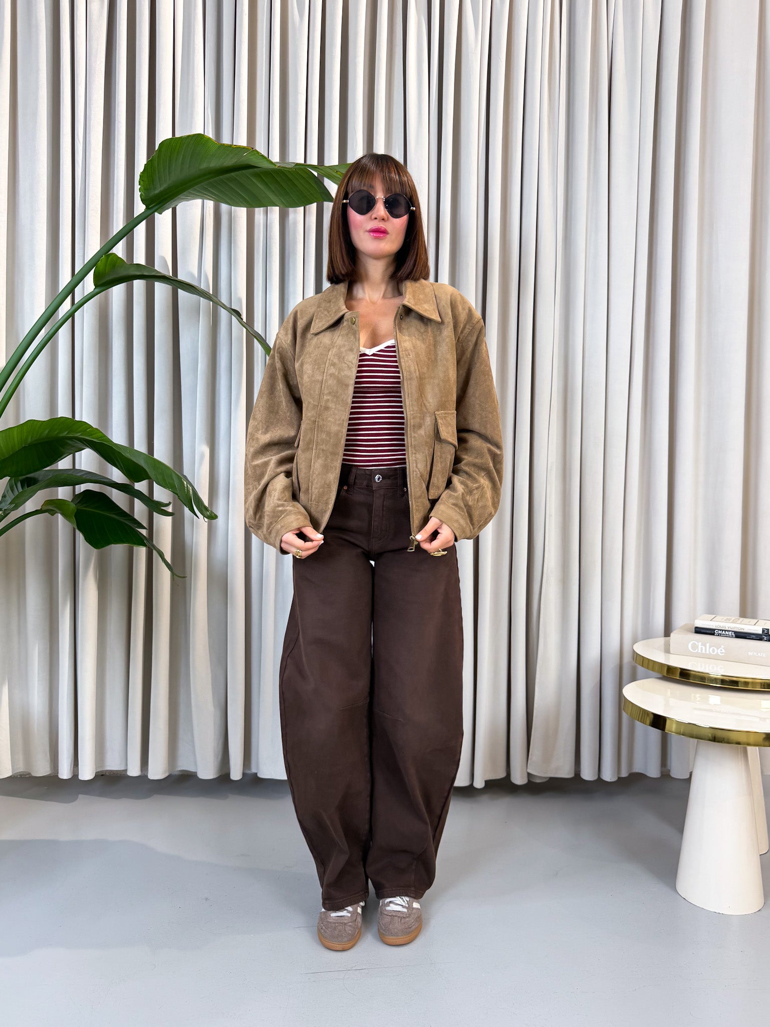 Jeans barrel marrone