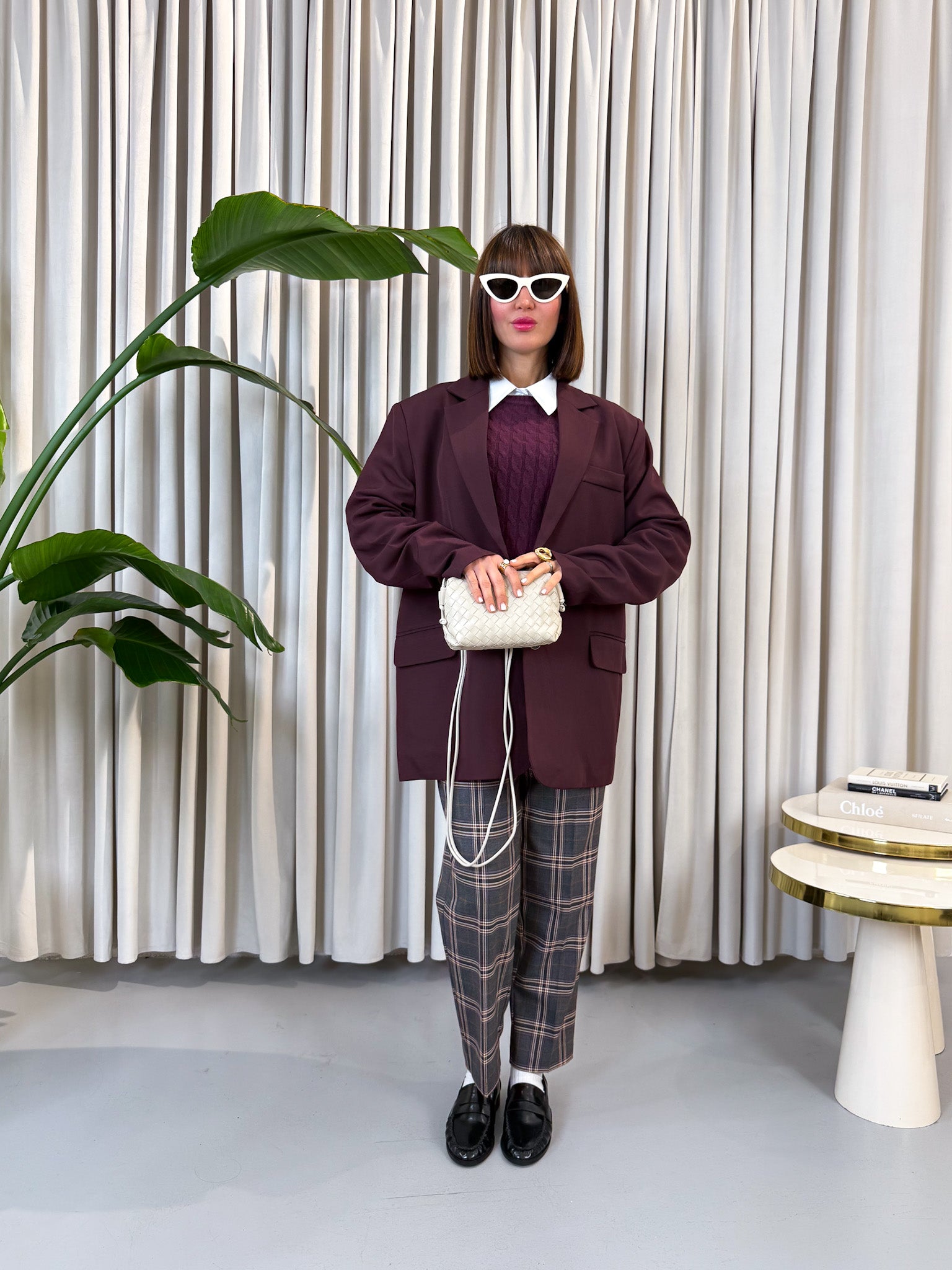 Blazer over bordeaux