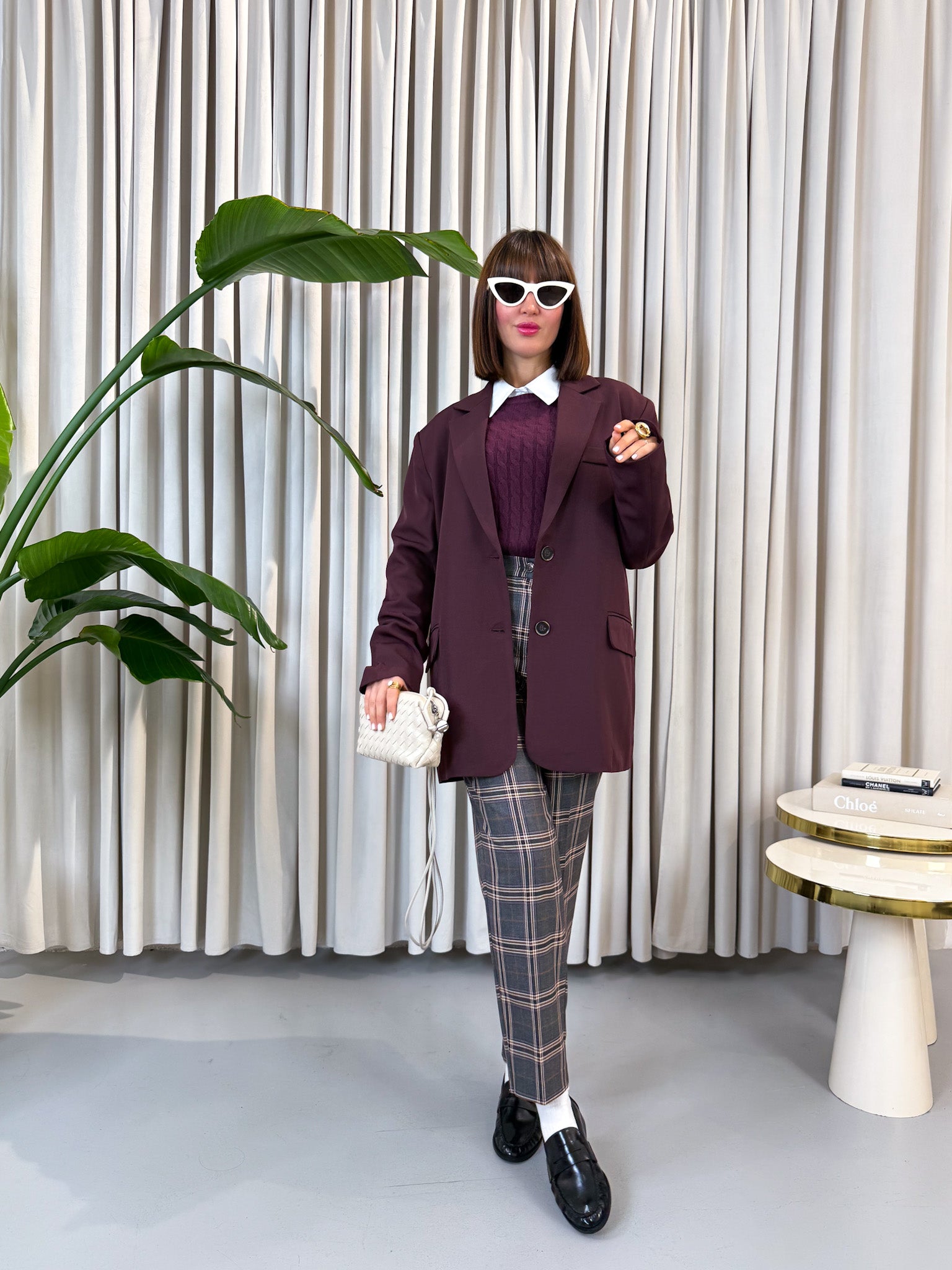 Blazer over bordeaux