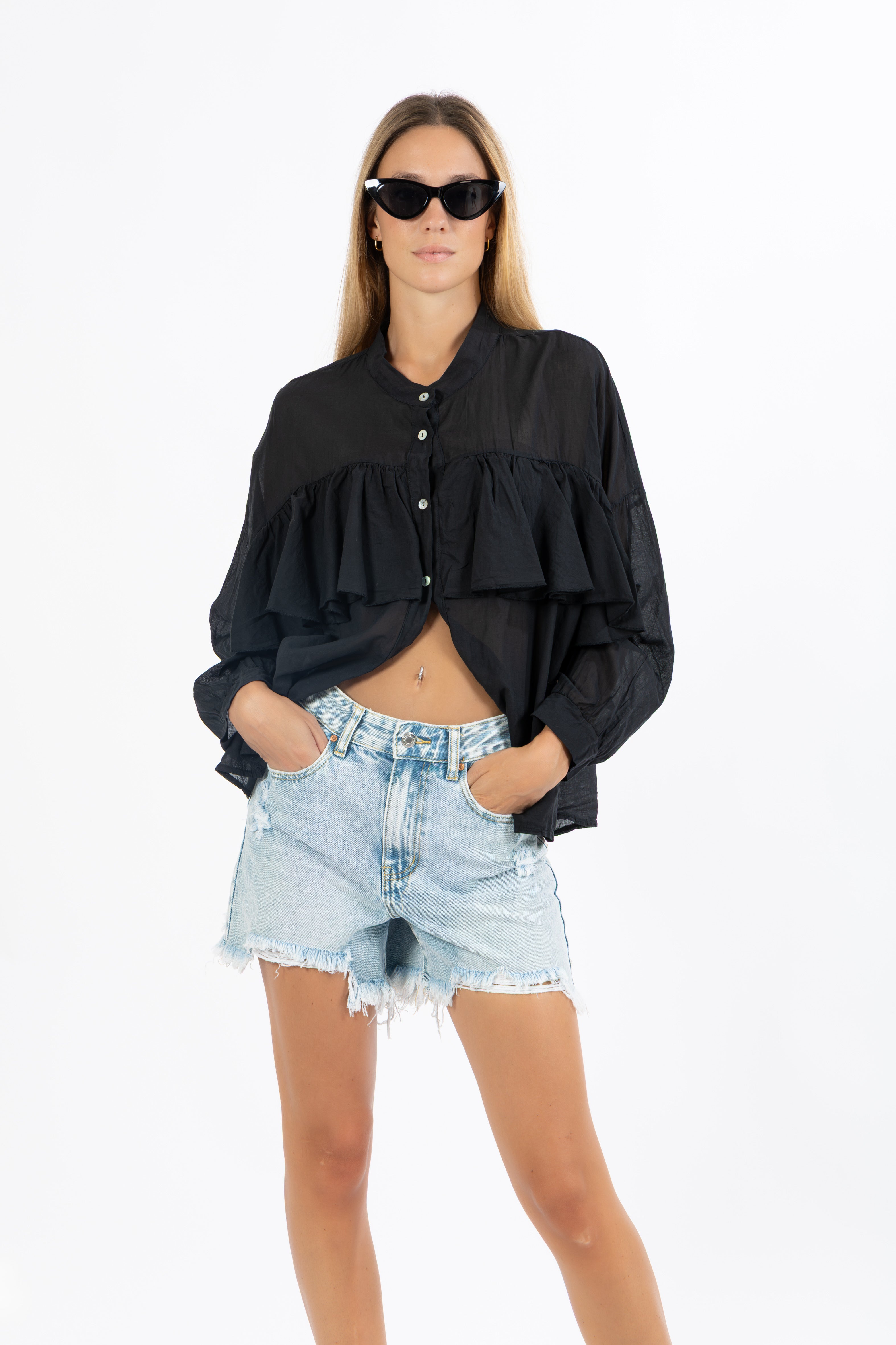 Camicia mussola balze
