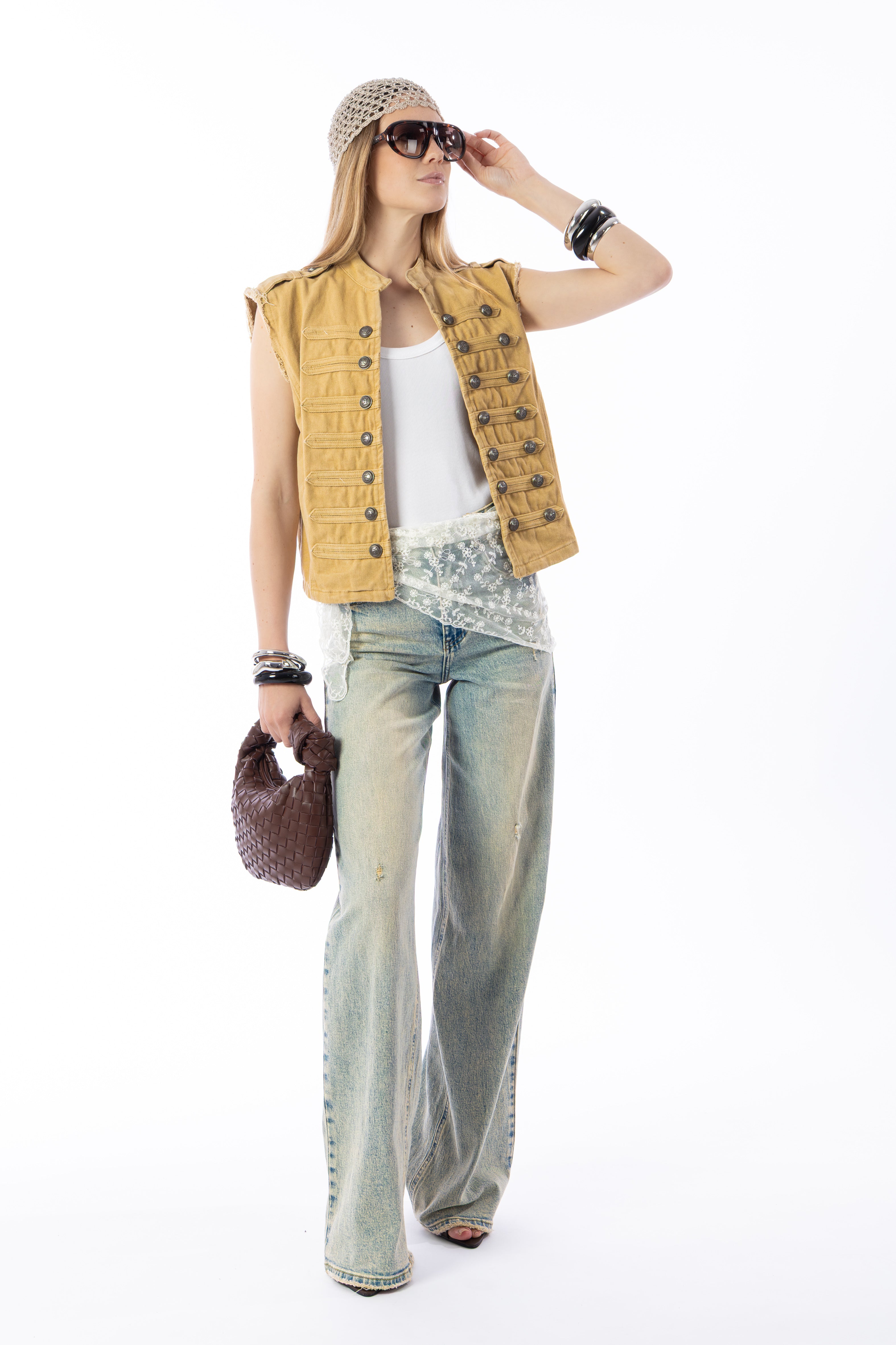 Gilet beige military