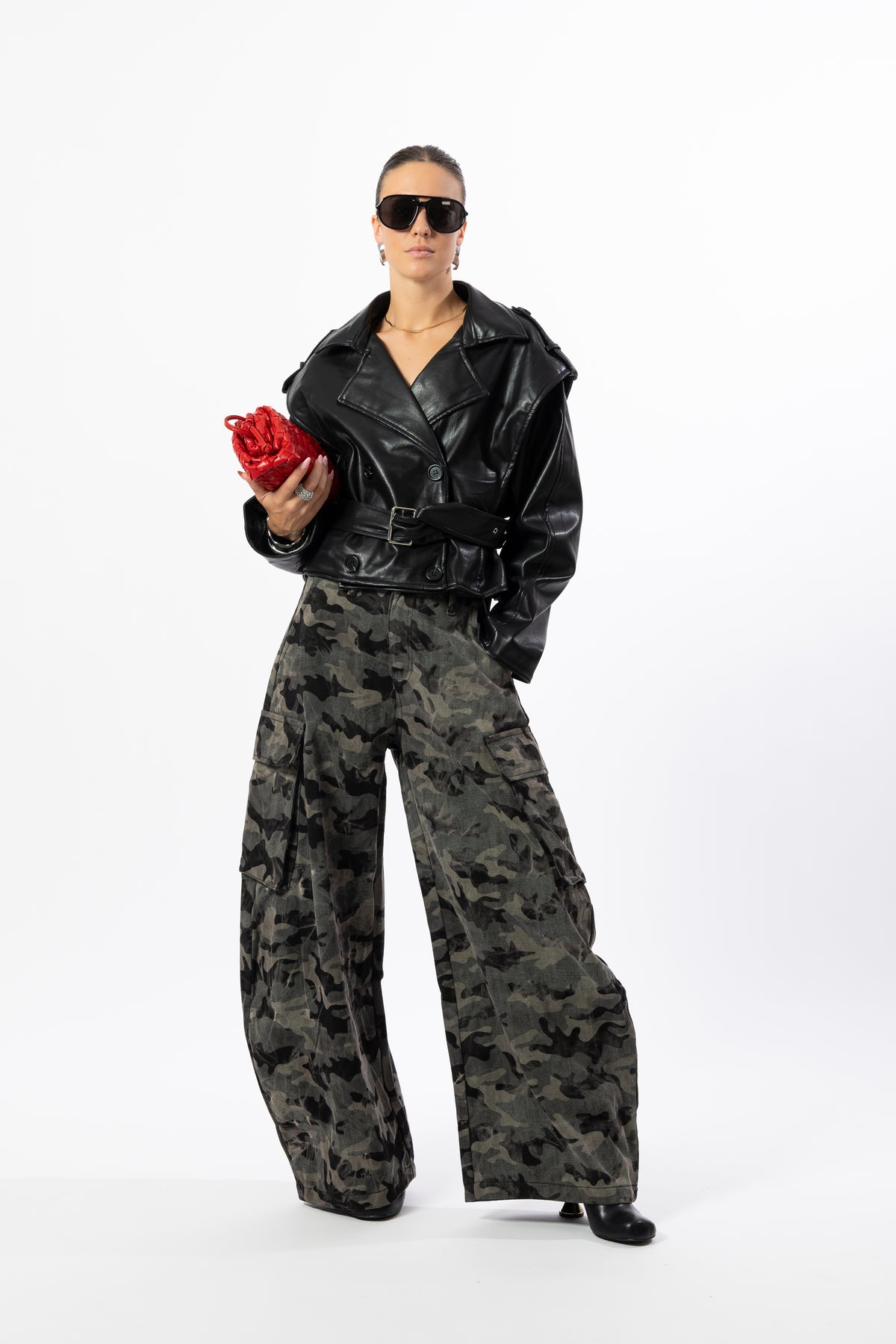 Trench simil pelle nero