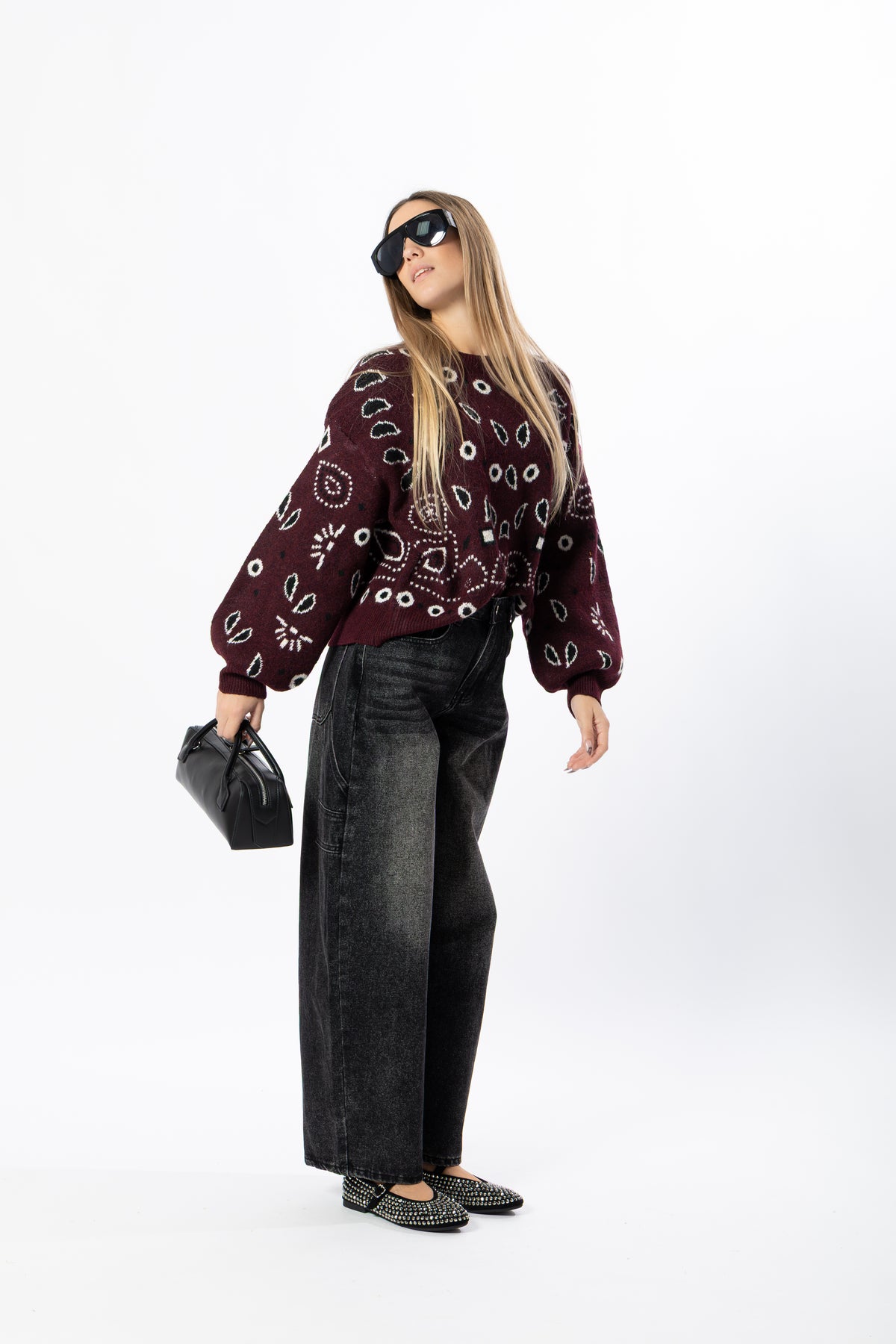 Pullover bandana bordeaux
