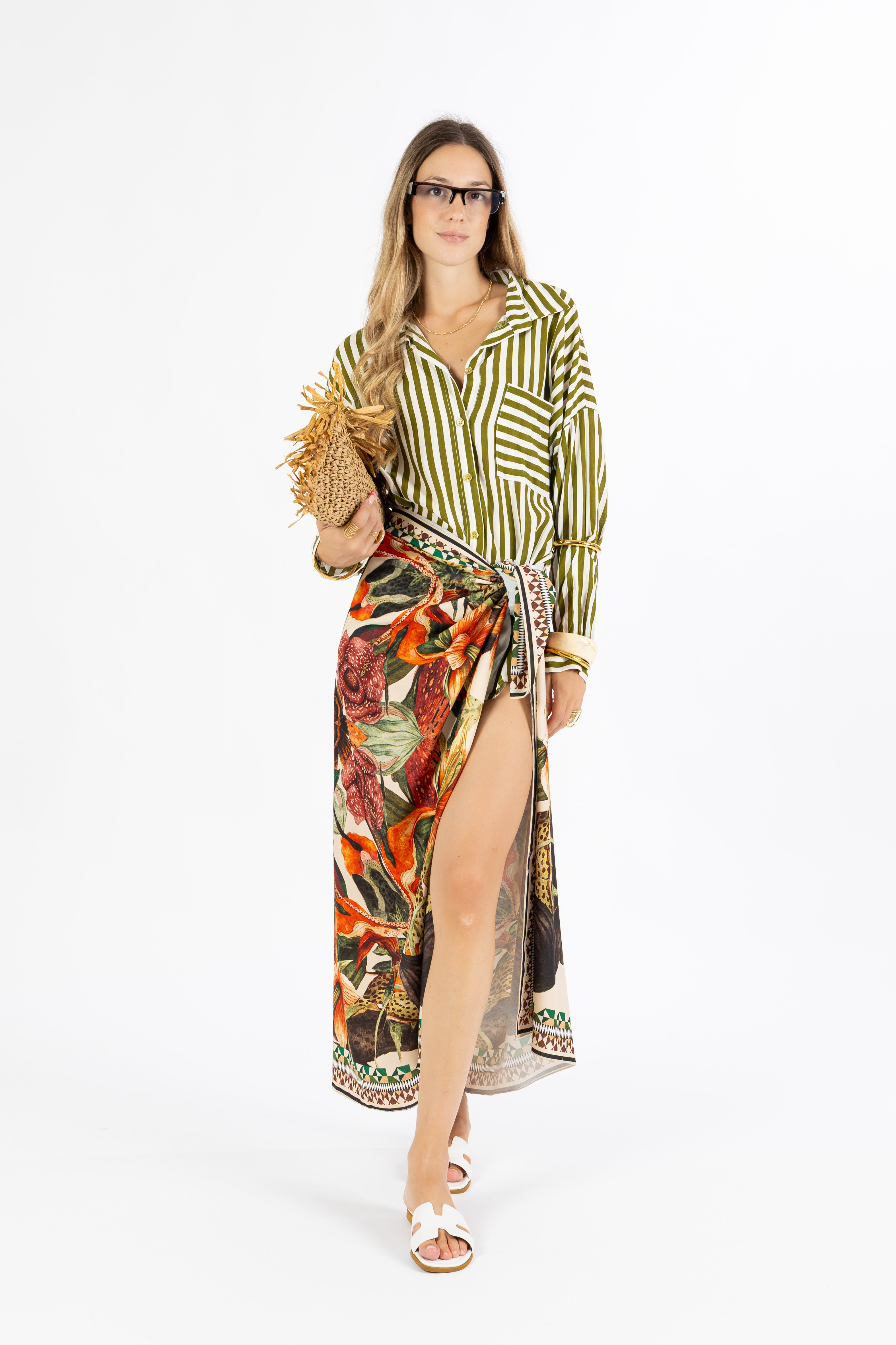 Camicia righe verde
