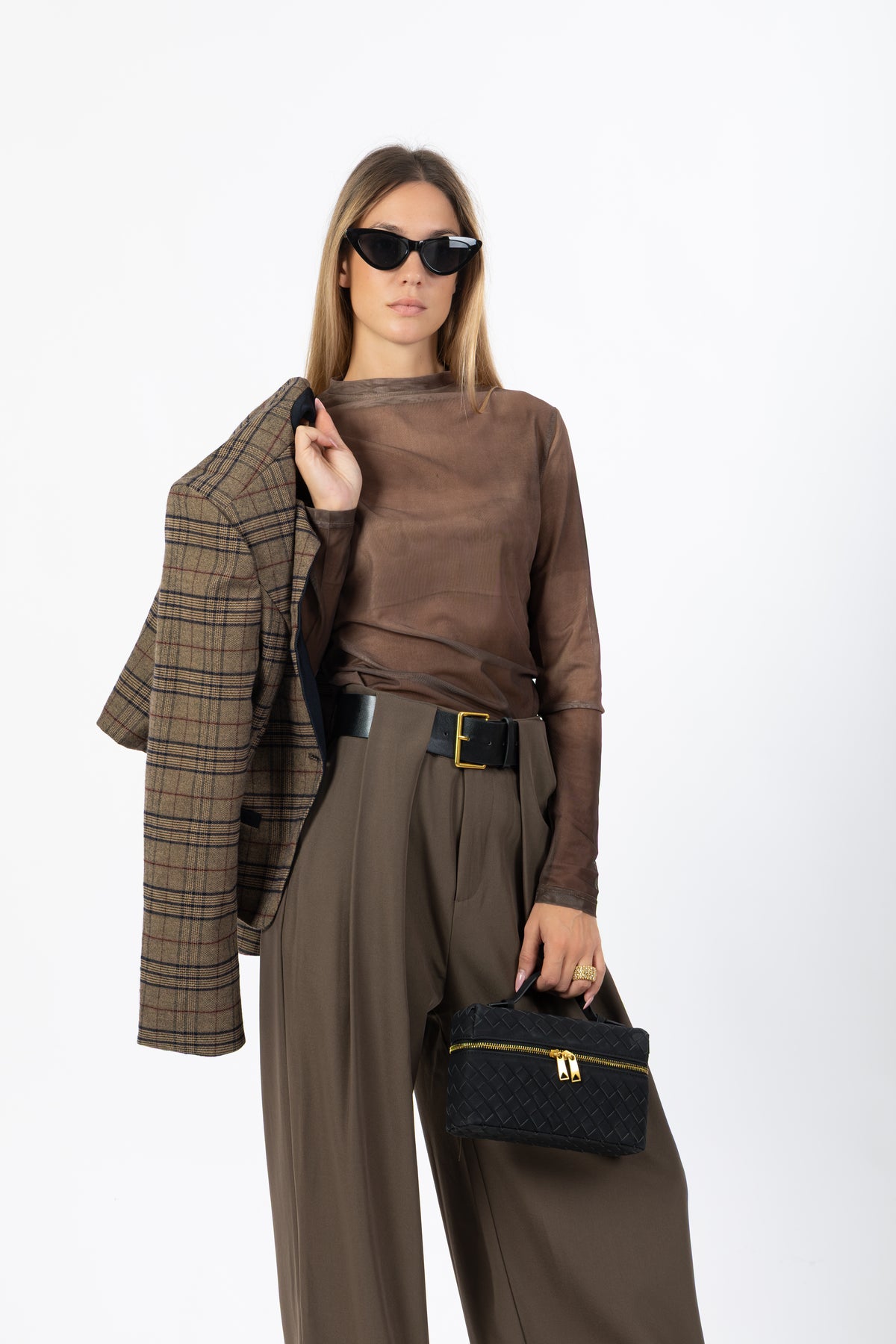 Maglia tulle khaki