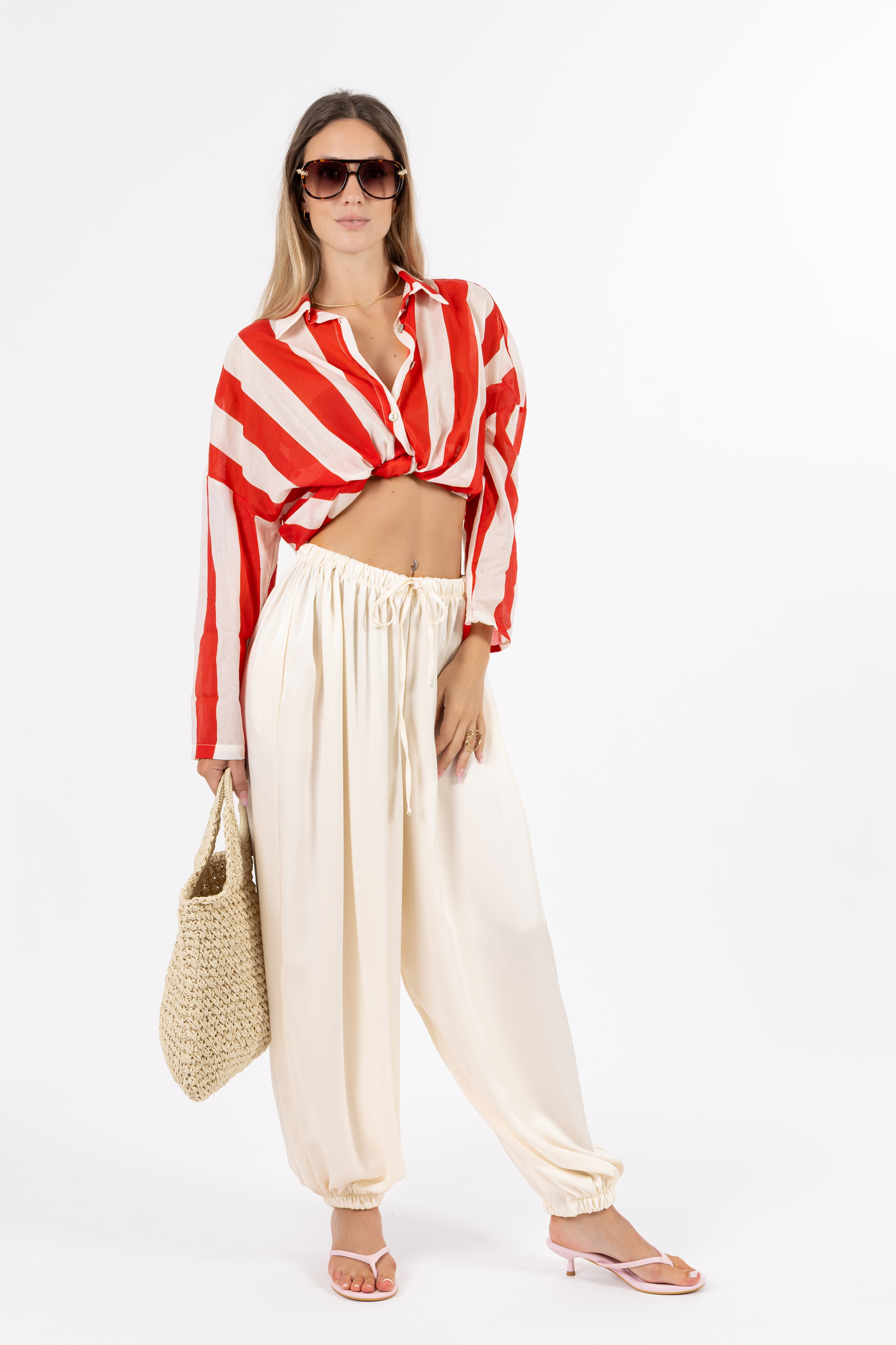 Pantalone balloon panna