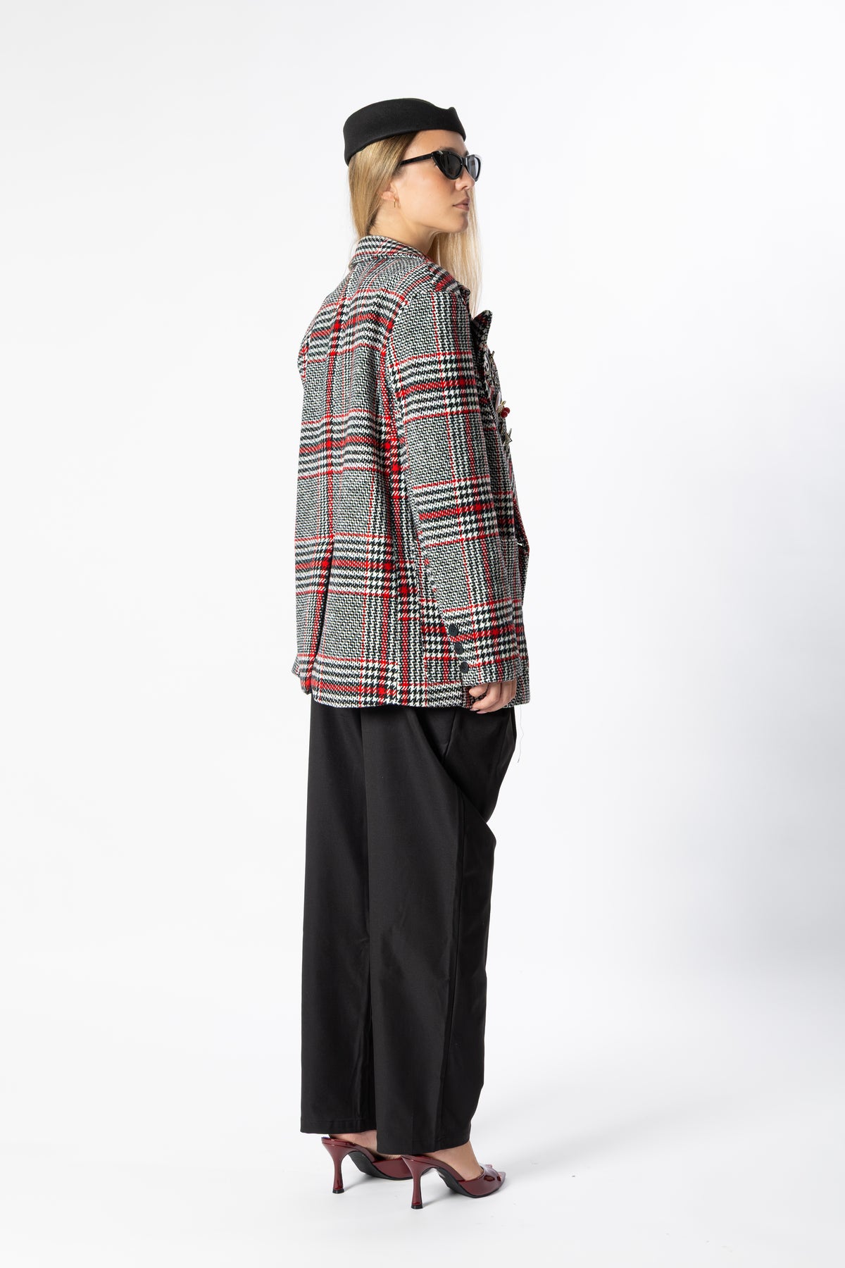 Blazer tartan rosso