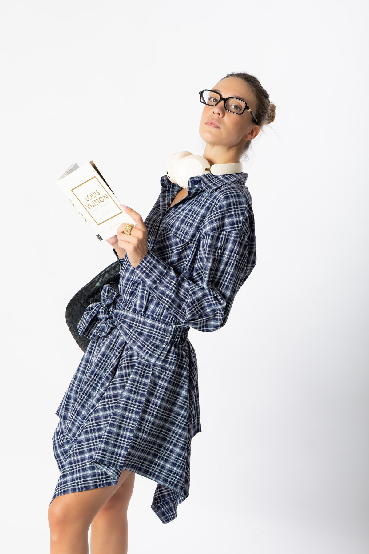 Camicia over quadri blu