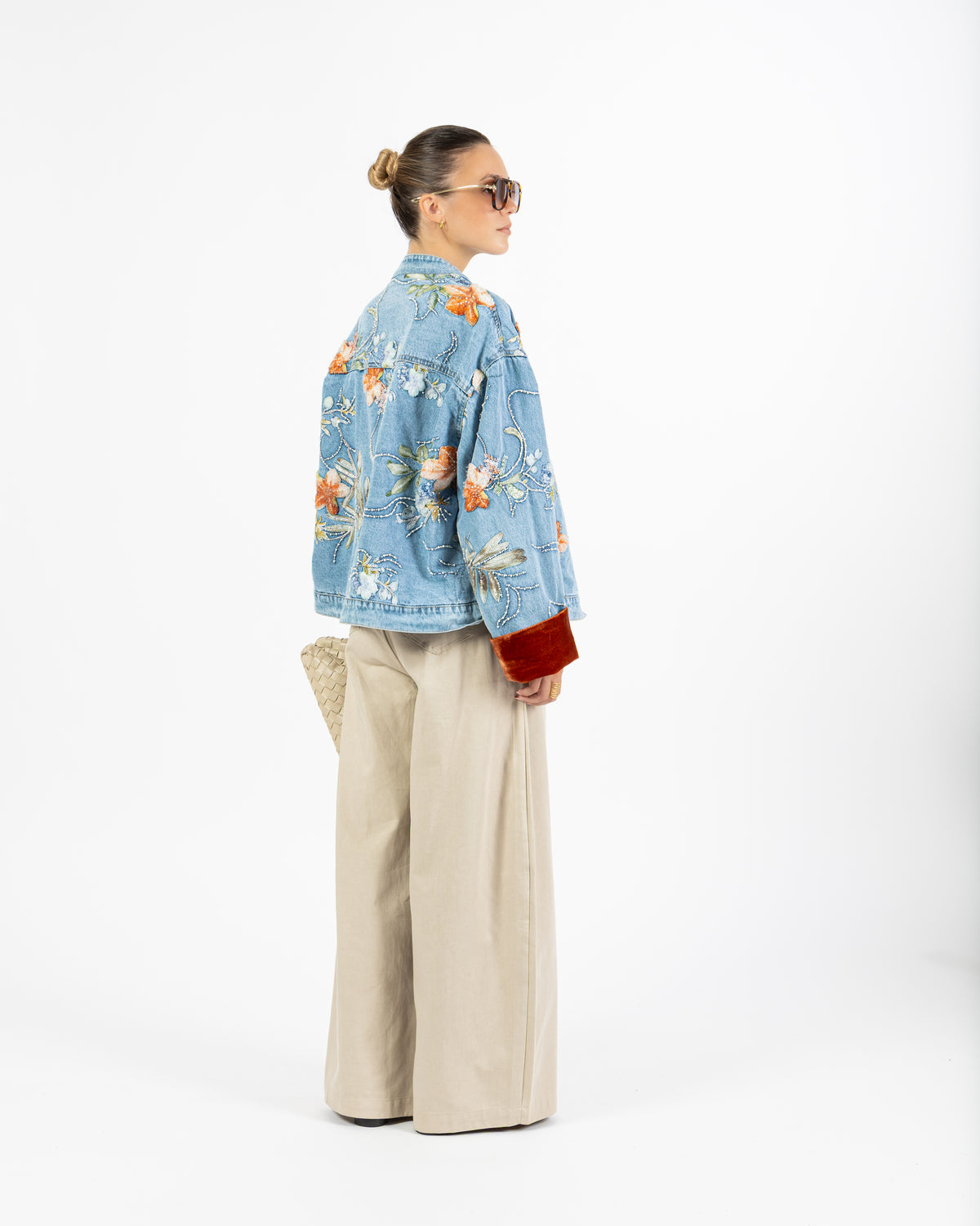 Giacca denim Sofia con strass