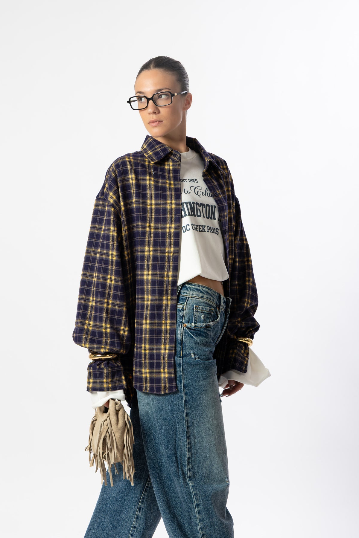 Camicia tartan blu