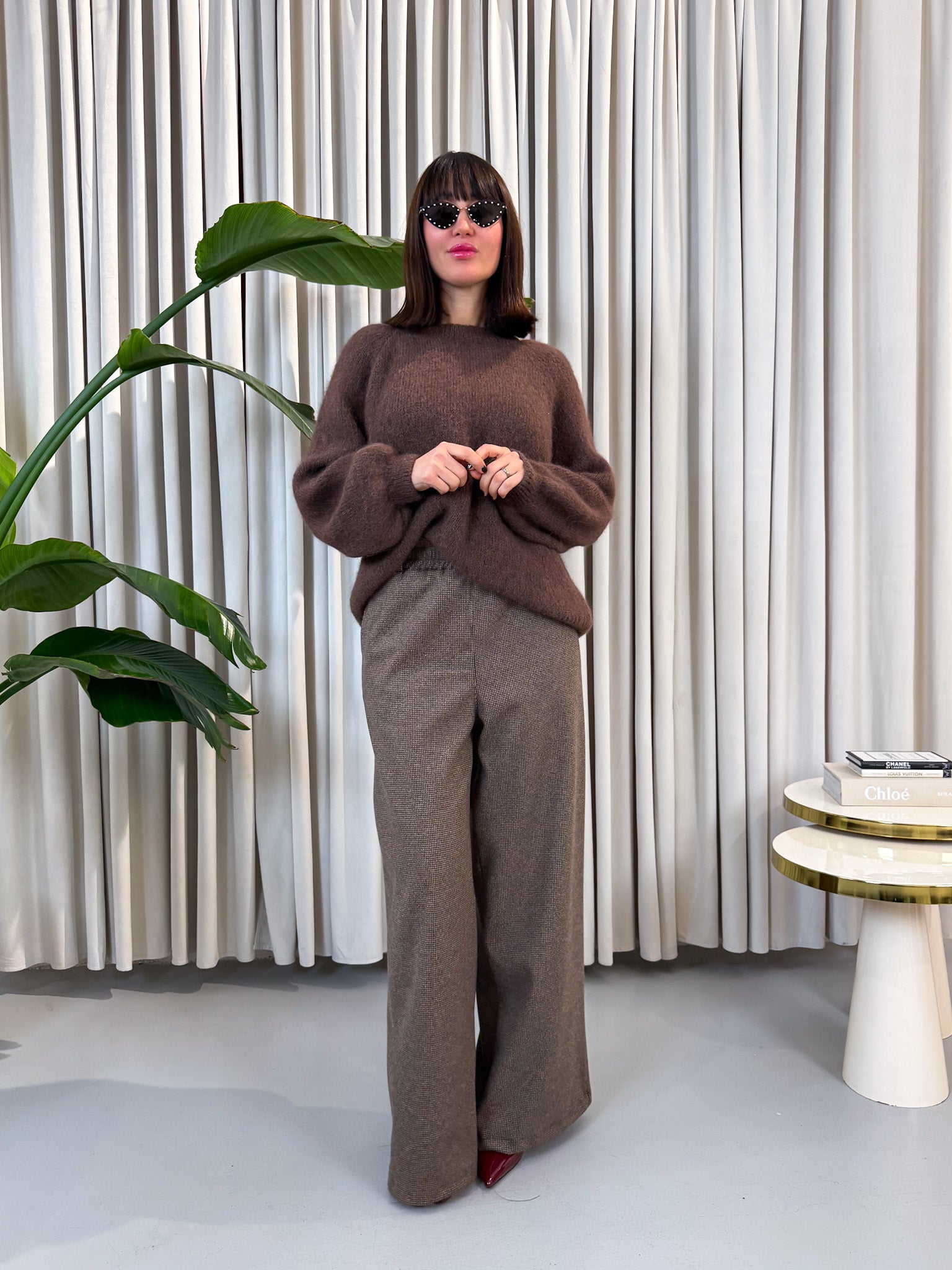 Maglione alpaca marrone