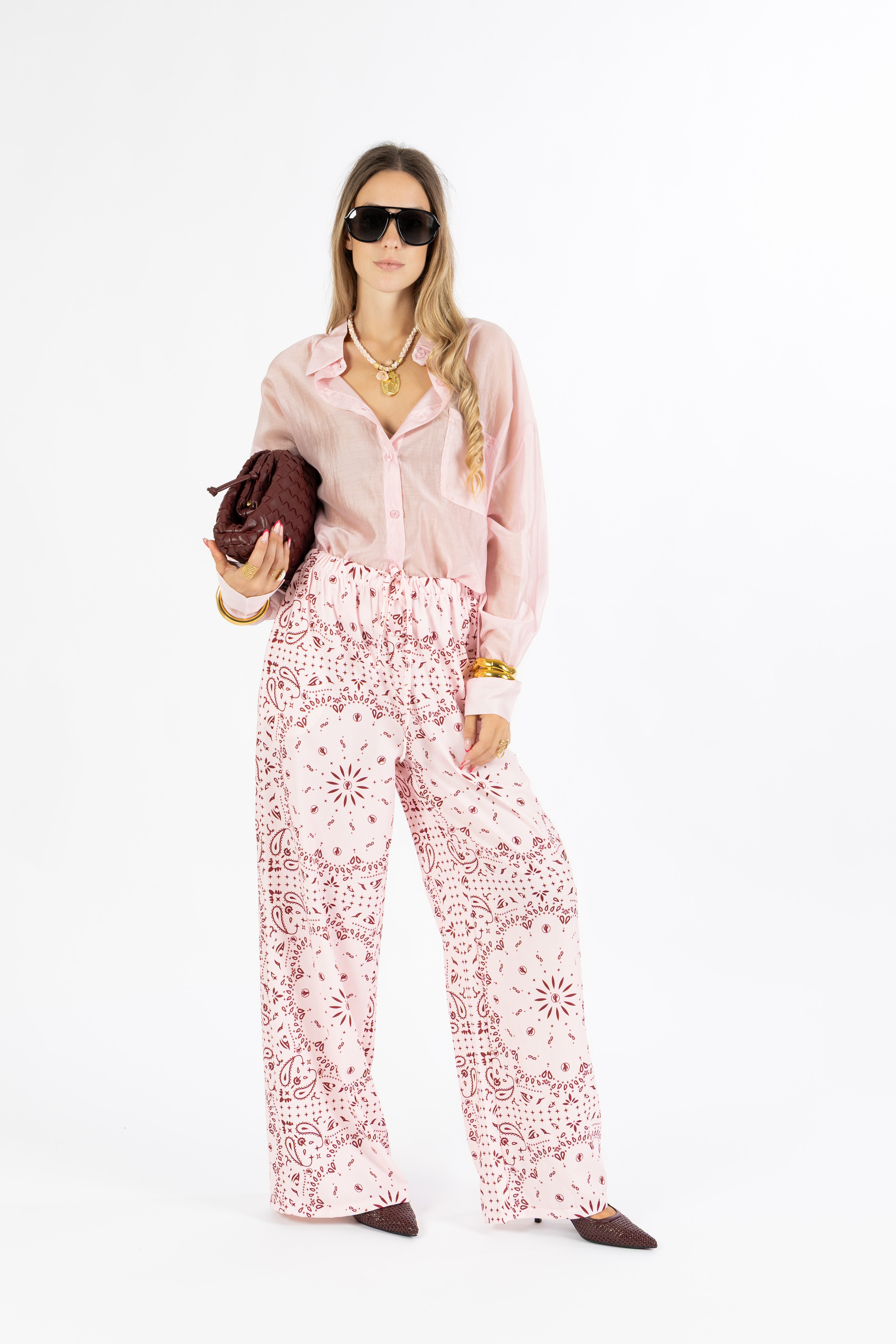 Pantalone bandana rosa