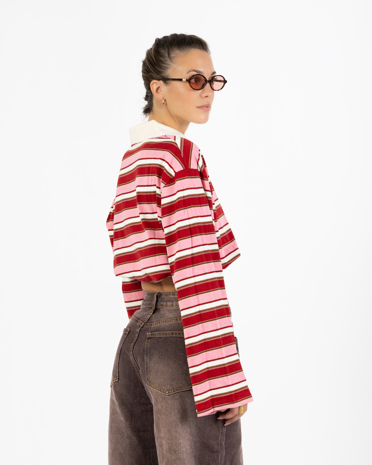 Polo righe rosso e rosa