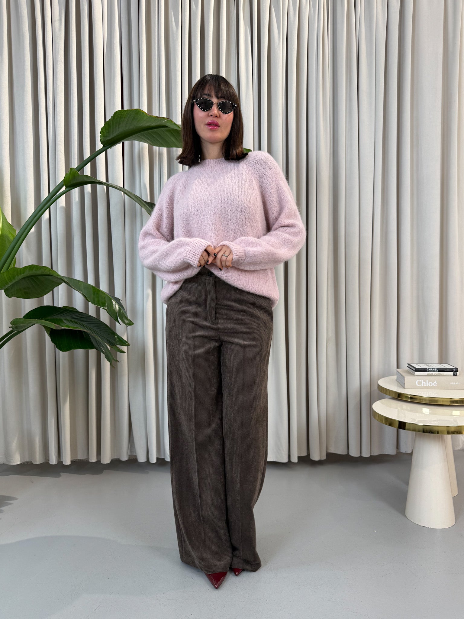 Maglione alpaca cipria