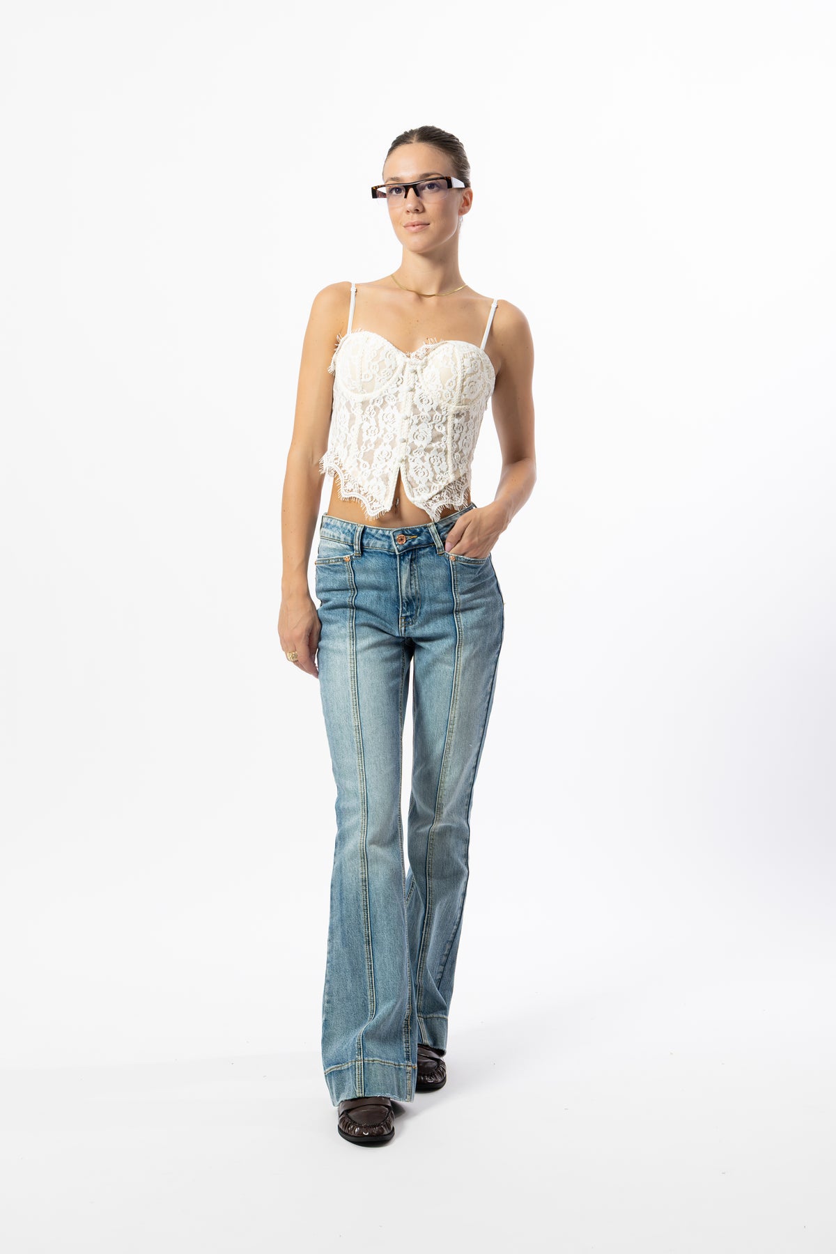 Jeans zampa denim chiaro