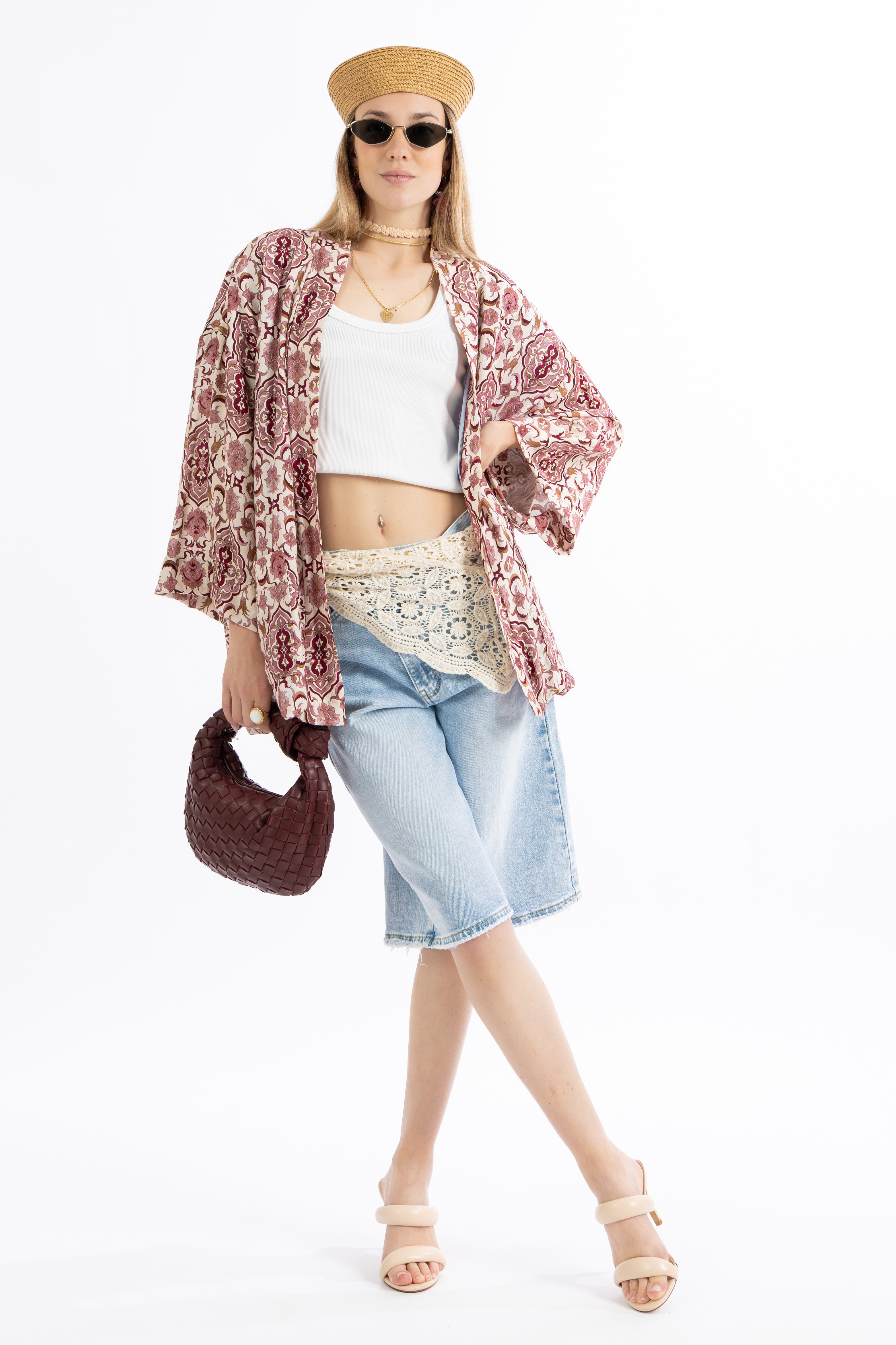 Kimono fantasia bordeaux
