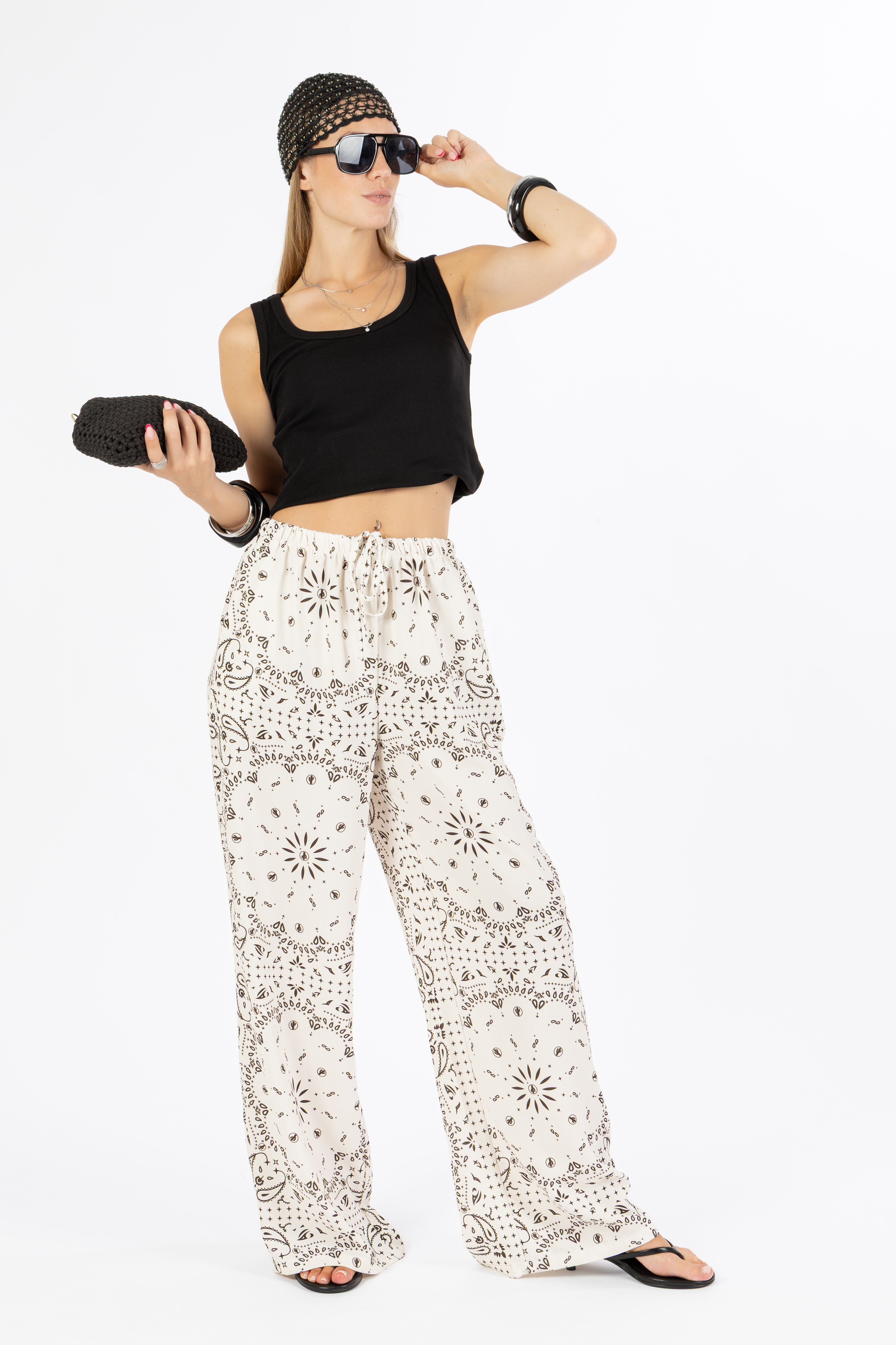 Pantalone bandana bianco