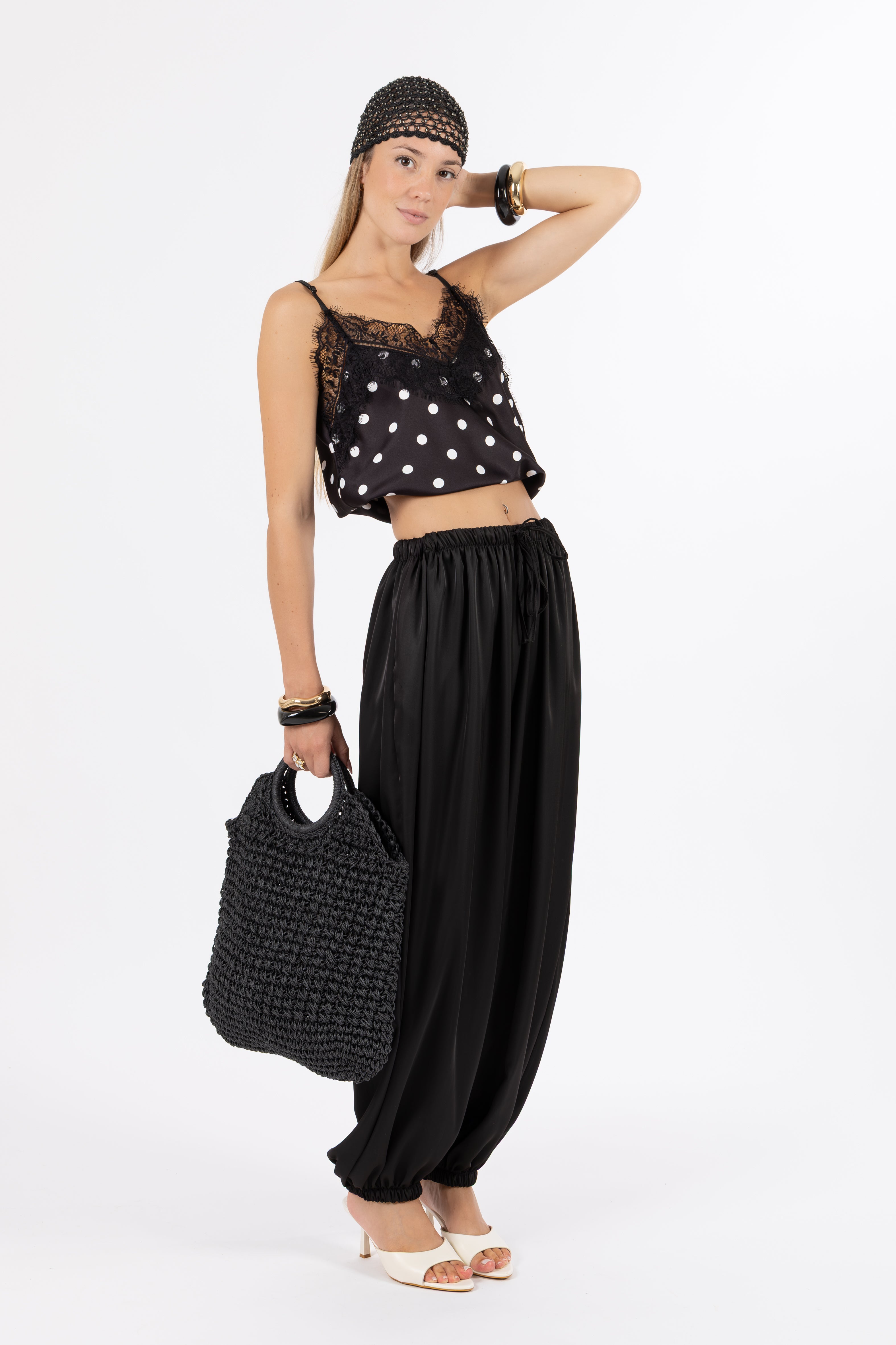 Pantalone balloon nero