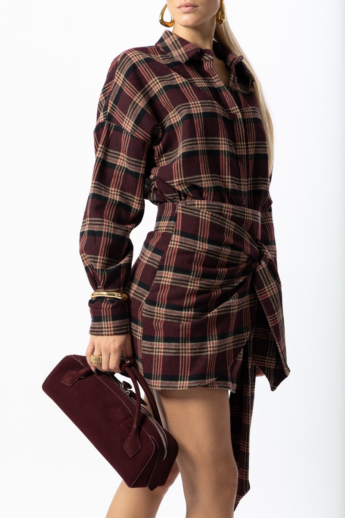 Camicia tartan bordeaux