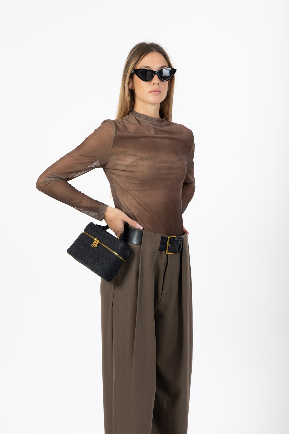 Maglia tulle khaki