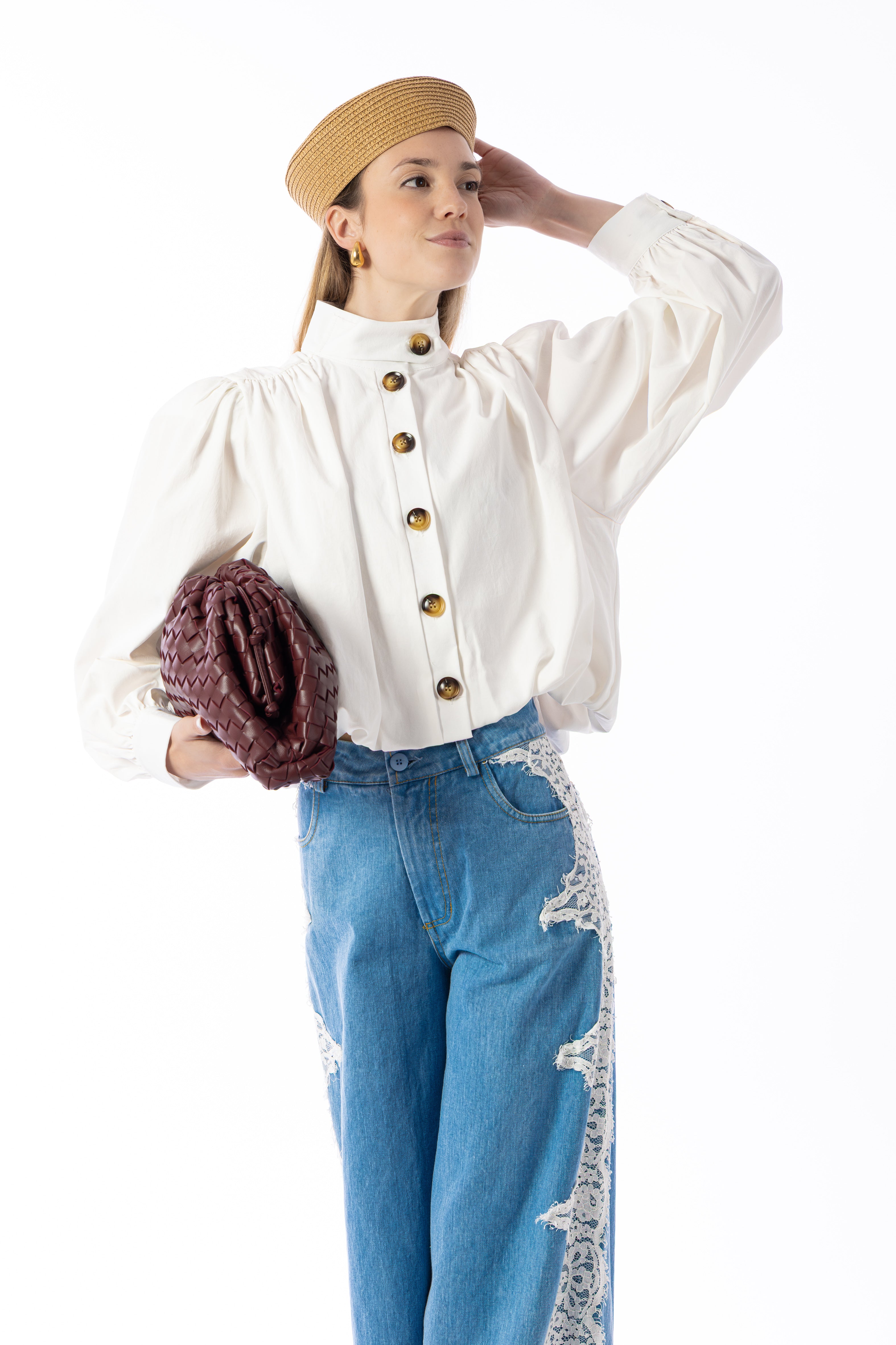 Blusa crop bianca