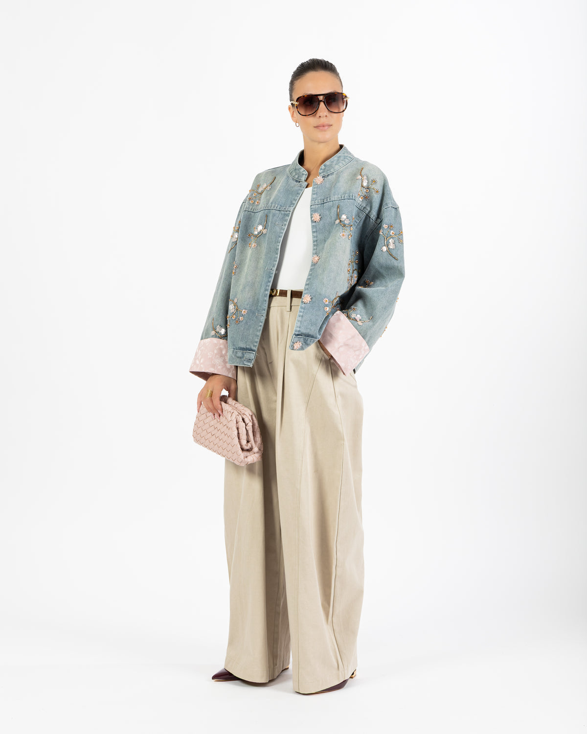 Giacca denim Giada con strass