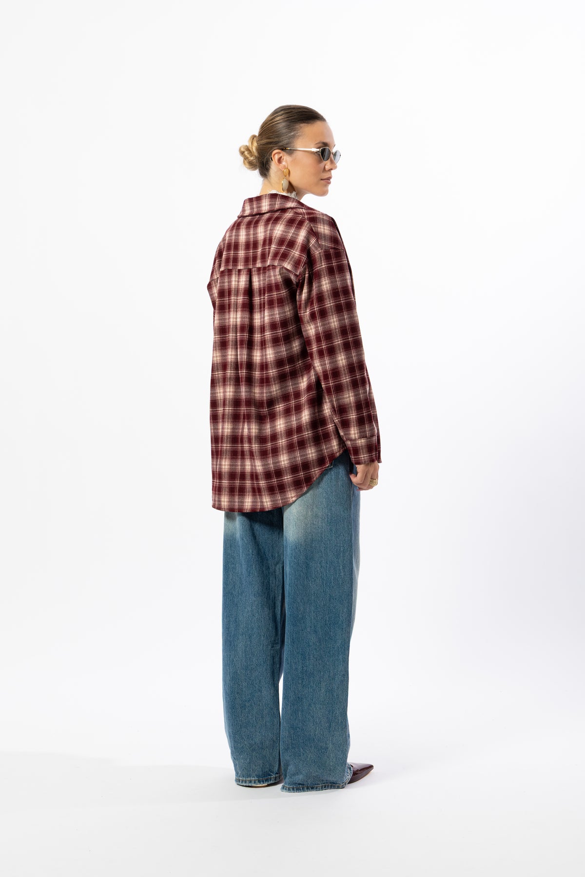 Camicia tartan bordeaux