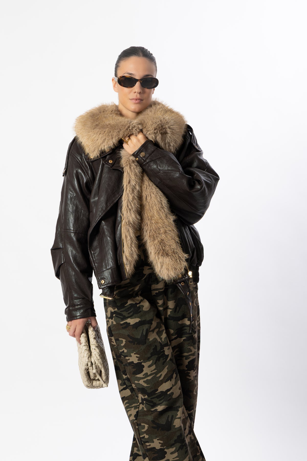 Bomber eco fur cioccolato