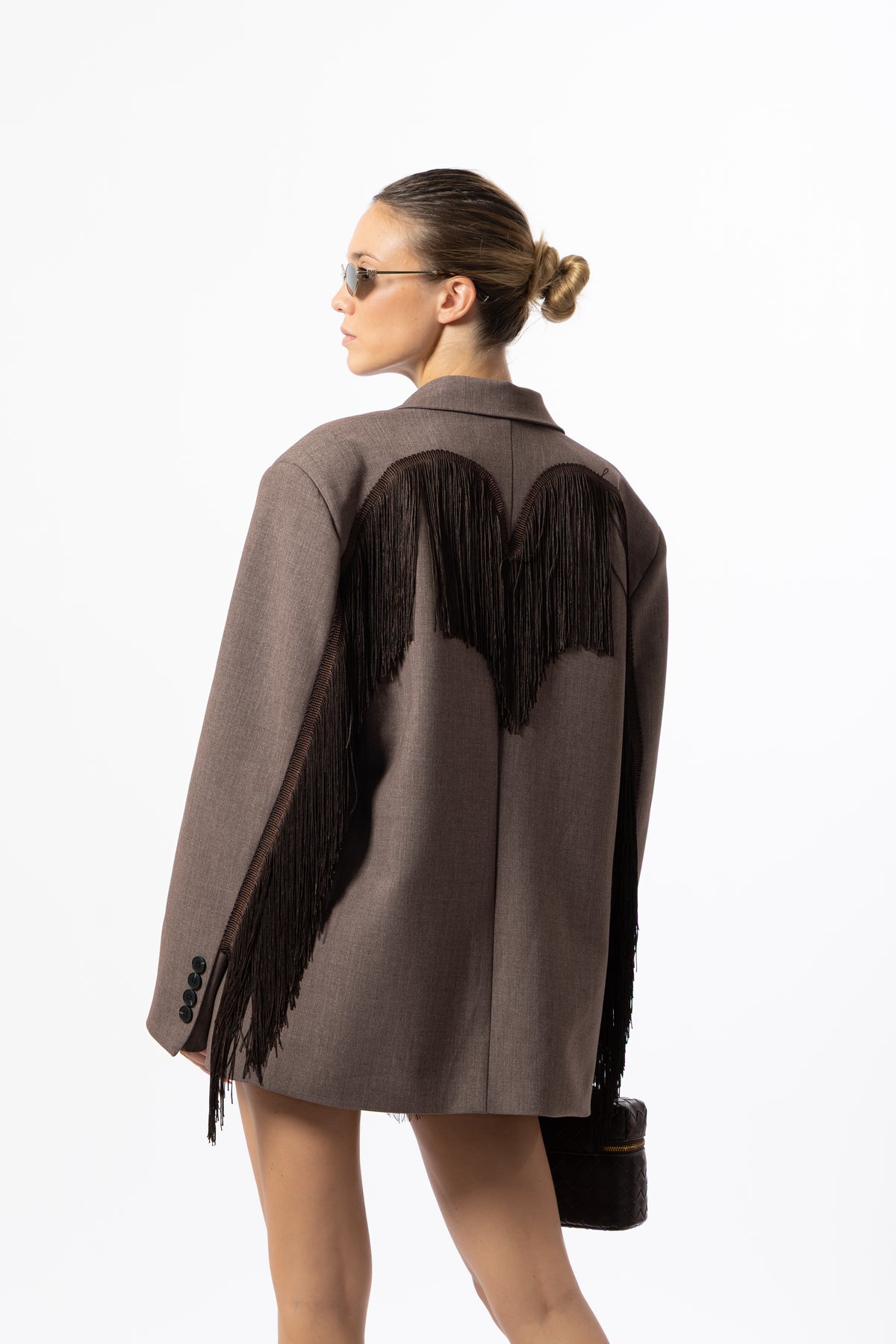 Blazer frange marrone