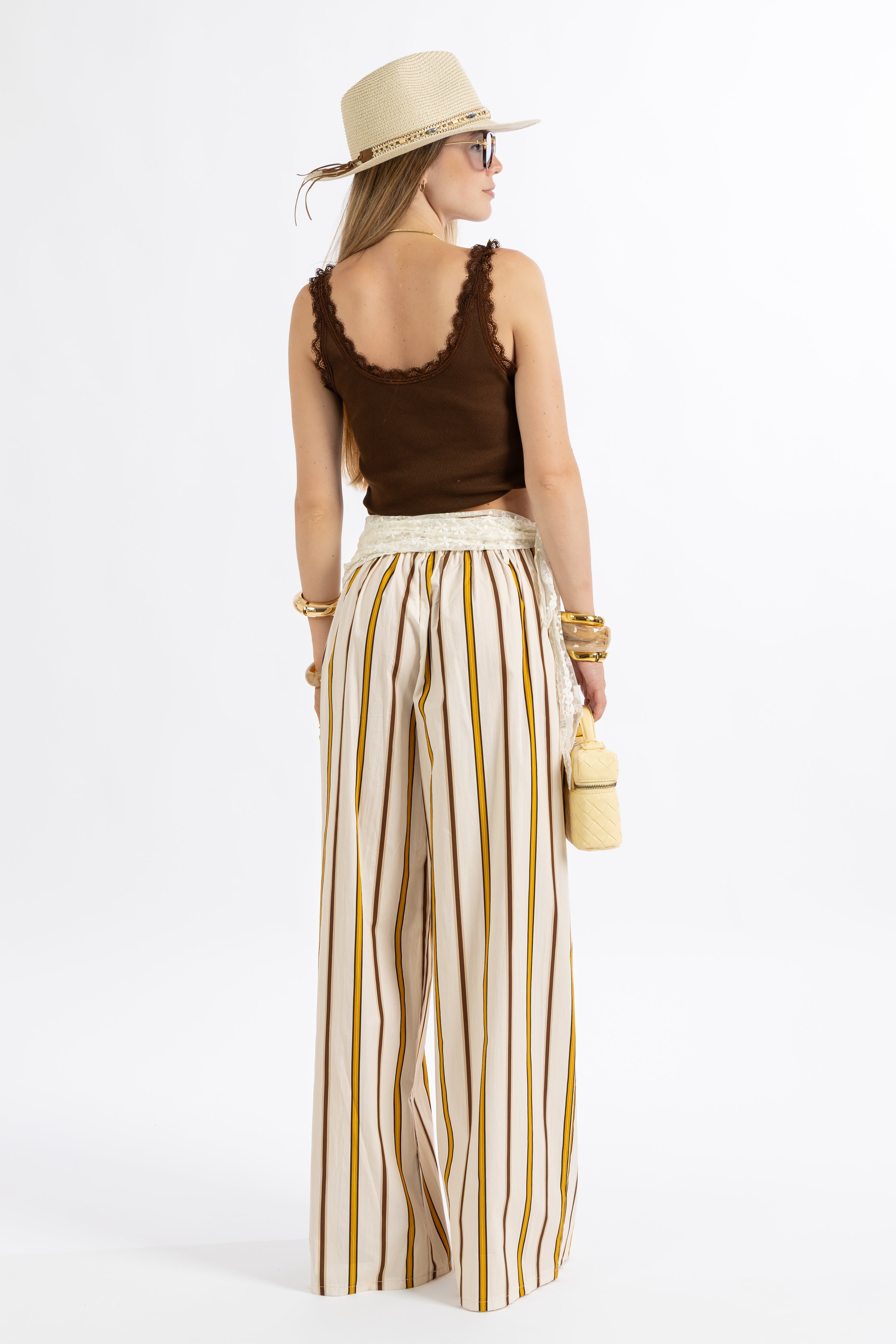 Pantalone panna a righe