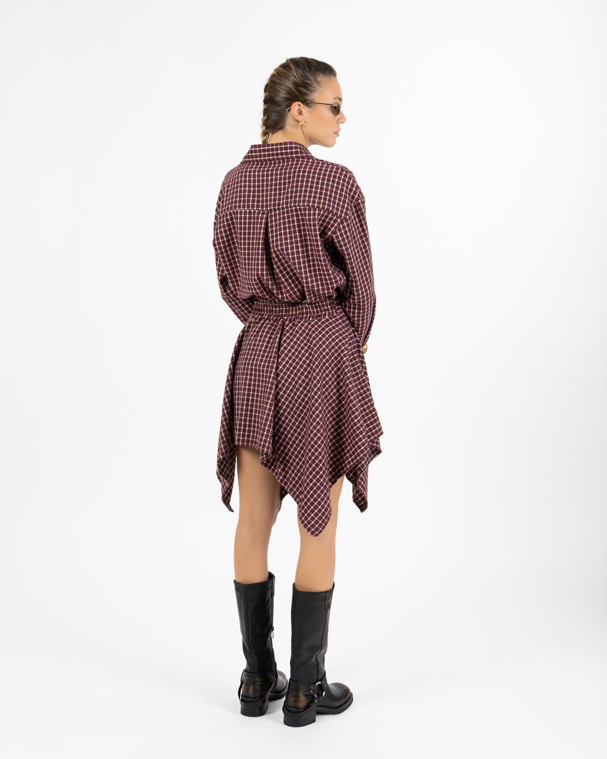 Camicia quadri bordeaux
