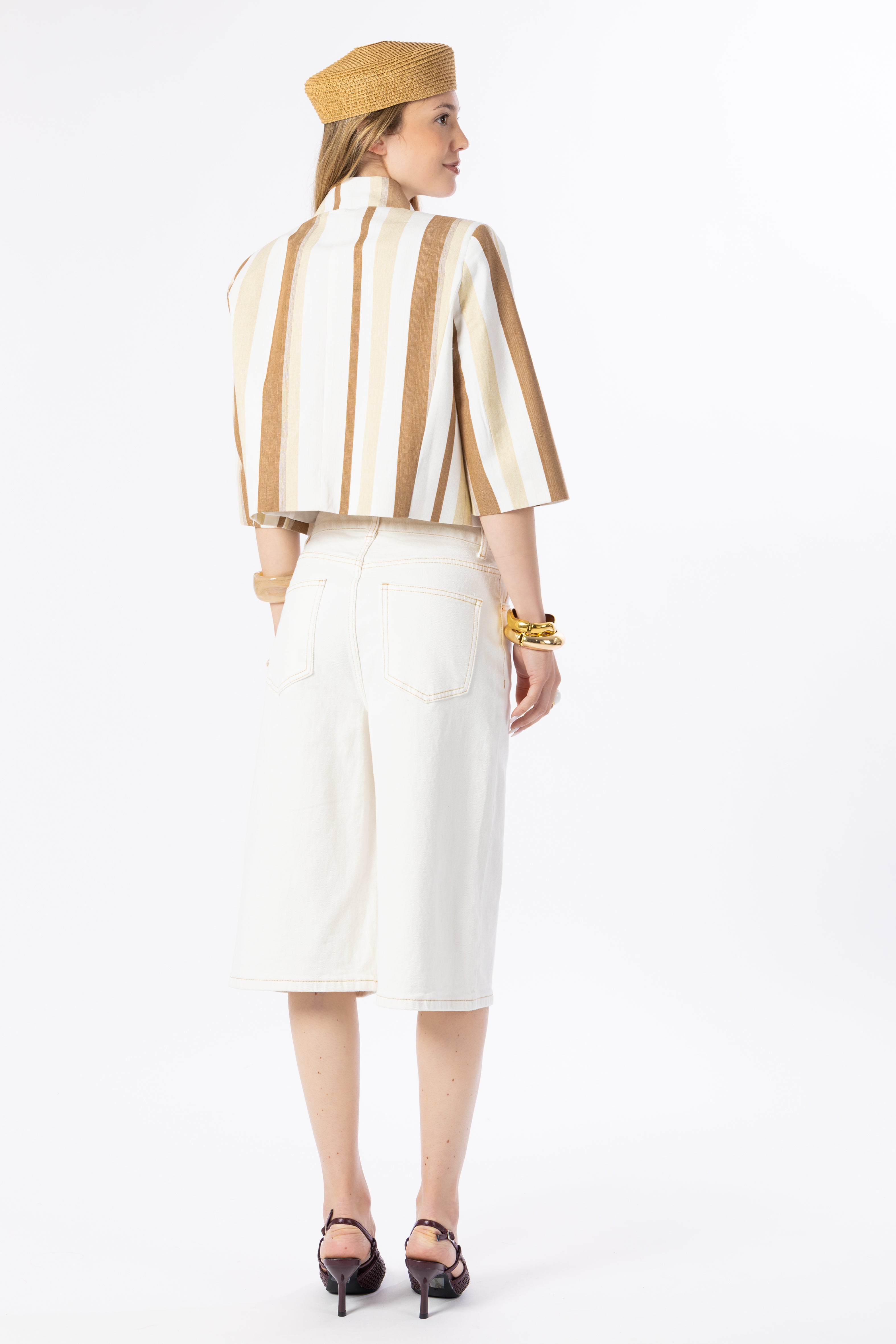 Blazer crop rigato